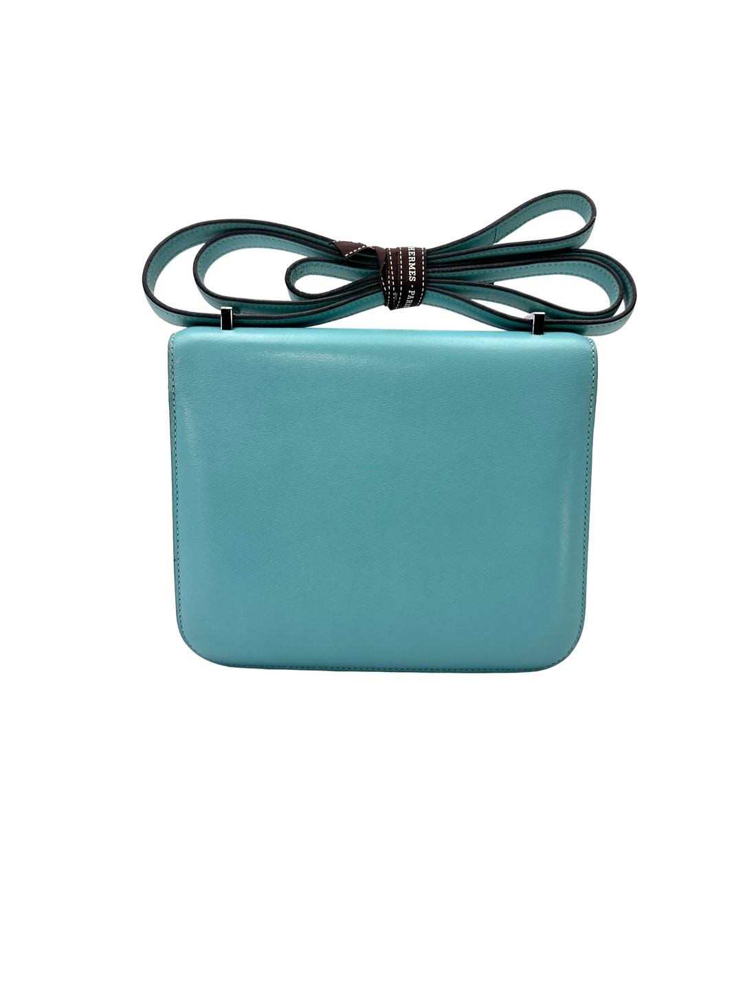 Hermès Constance 19 Bleu Turquoise Box Calfskin Lizard Touch PHW