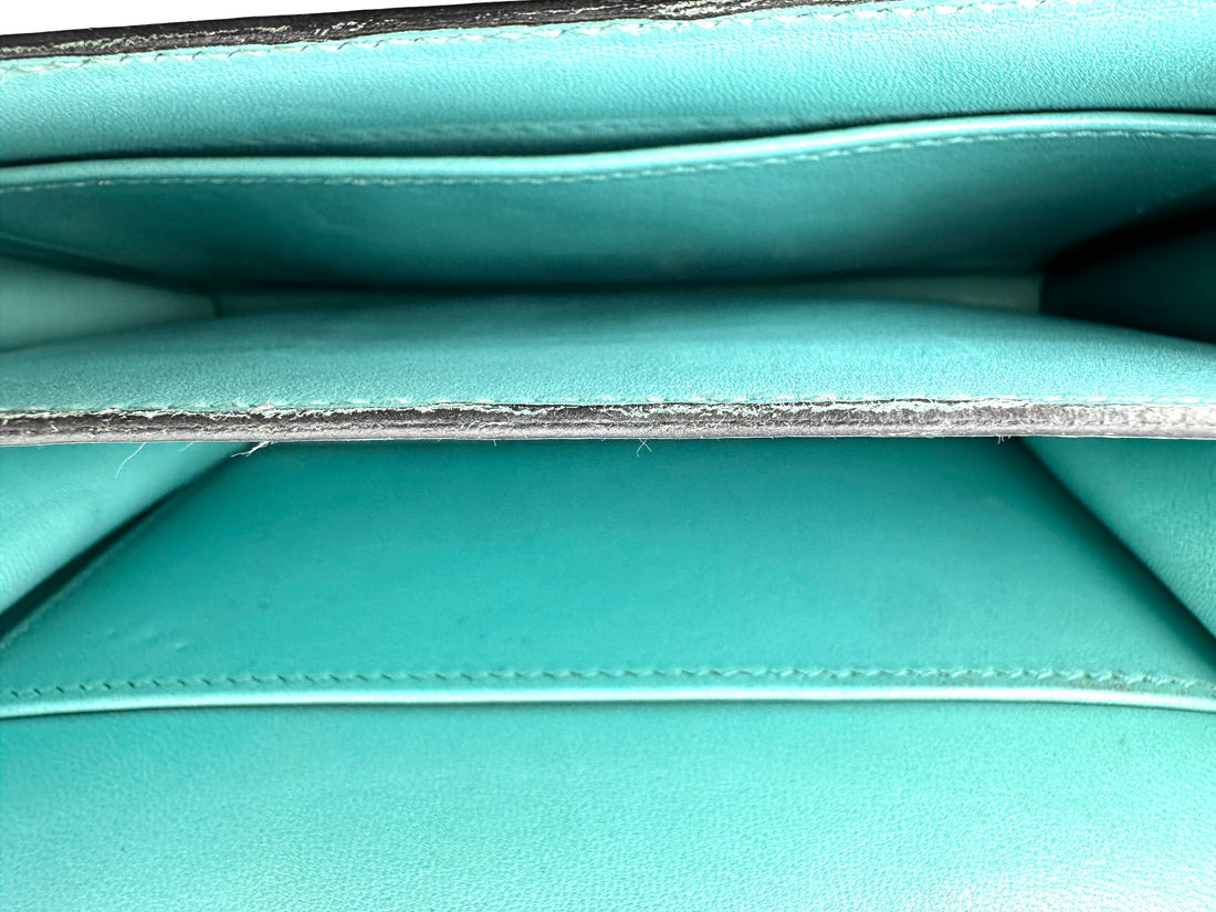 Hermès Constance 19 Bleu Turquoise Box Calfskin Lizard Touch PHW