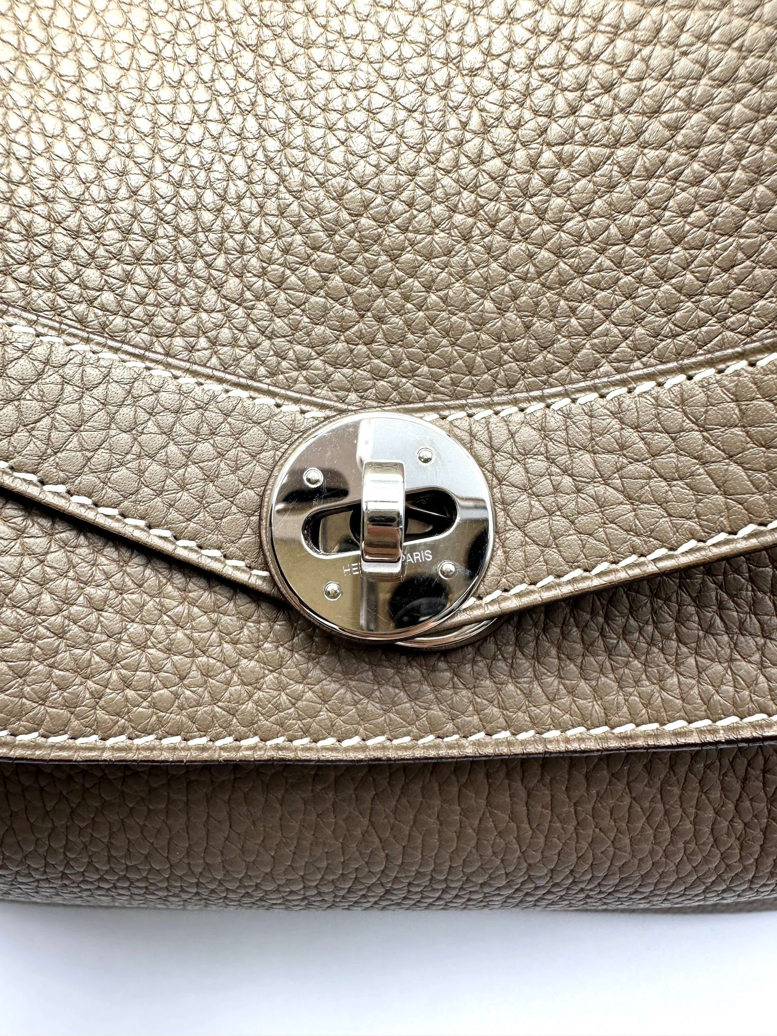 Hermès Lindy 34 Etoupe Clemence Leather PHW