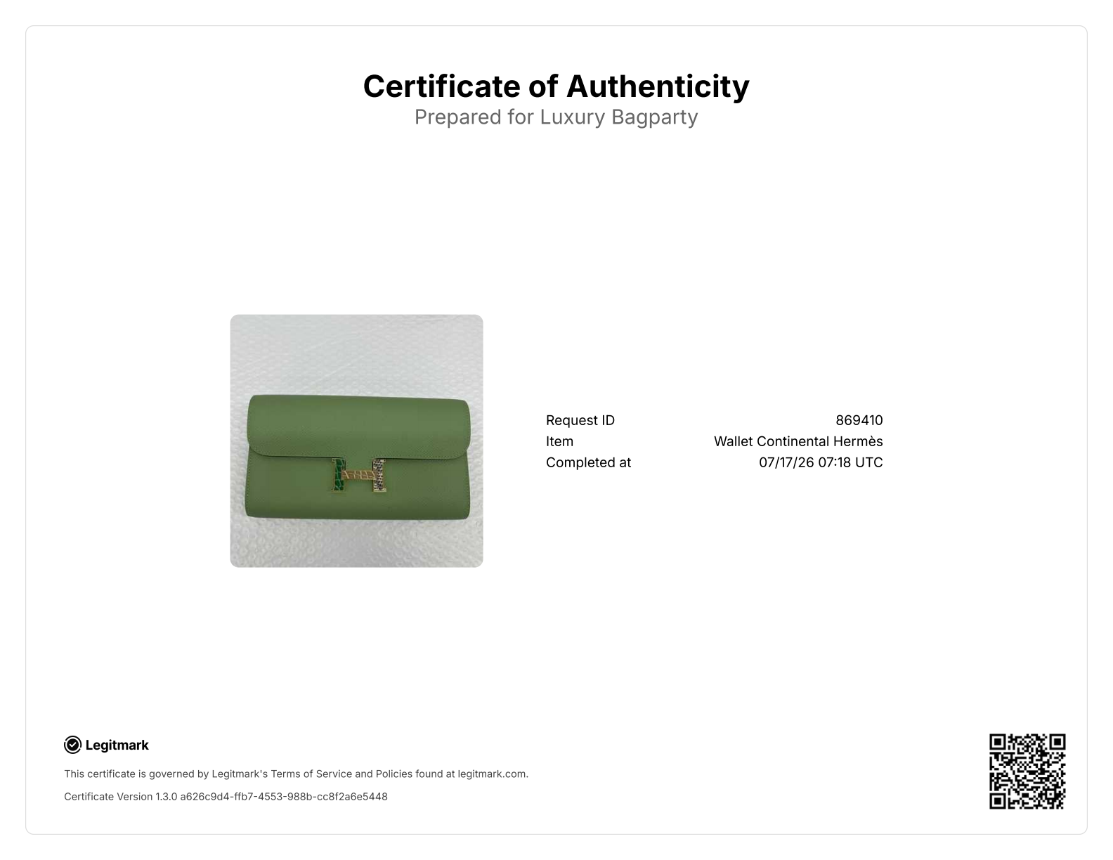 Hermès Constance To Go Vert Criquet Epsom Touch GHW