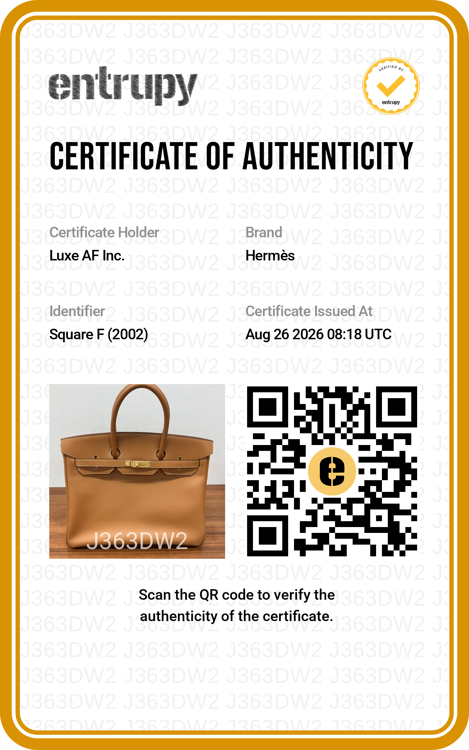Hermes Birkin 35 Brown Chamonix Leather Handle Bag GHW
