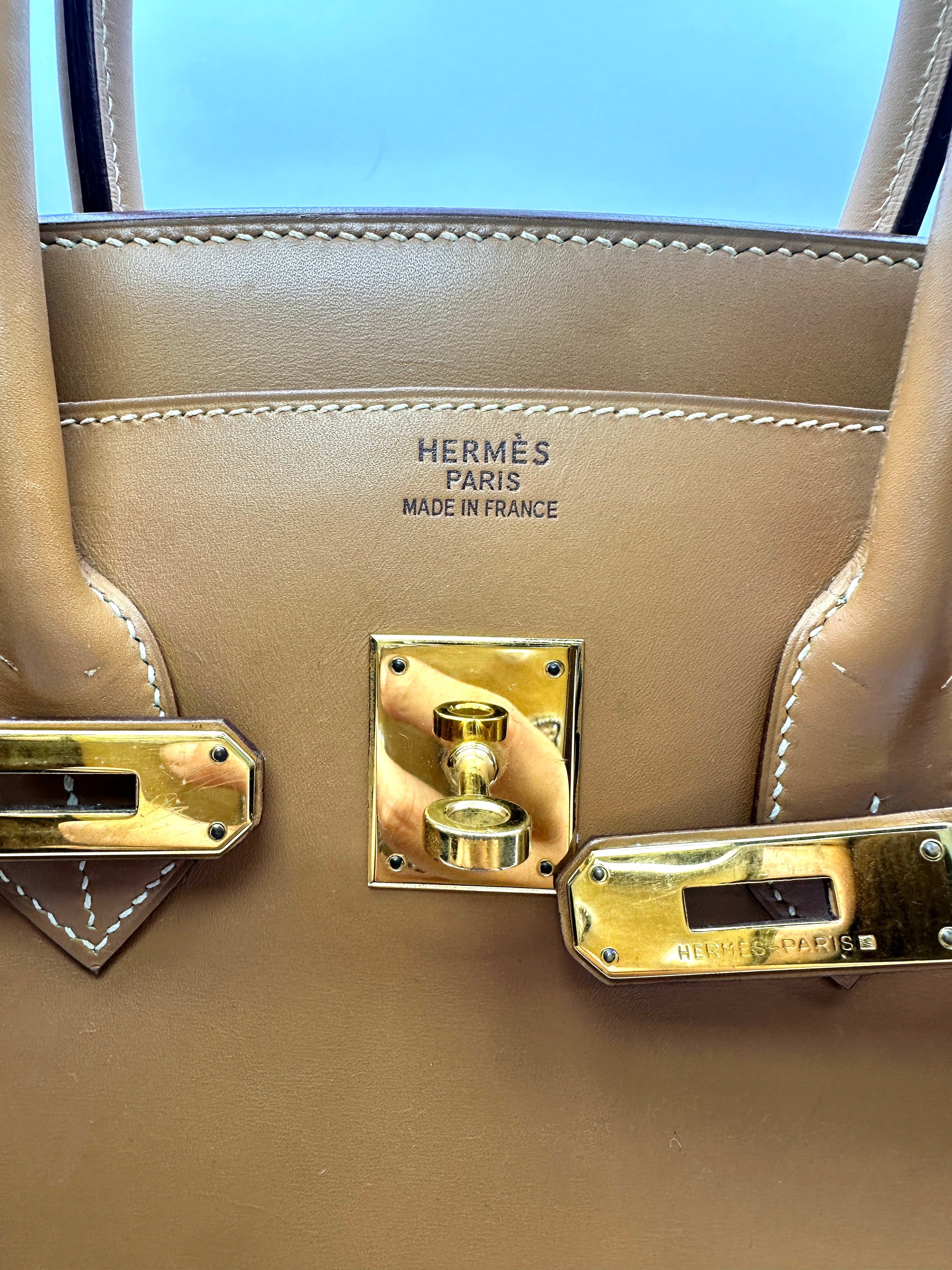 Hermes Birkin 35 Brown Chamonix Leather Handle Bag GHW