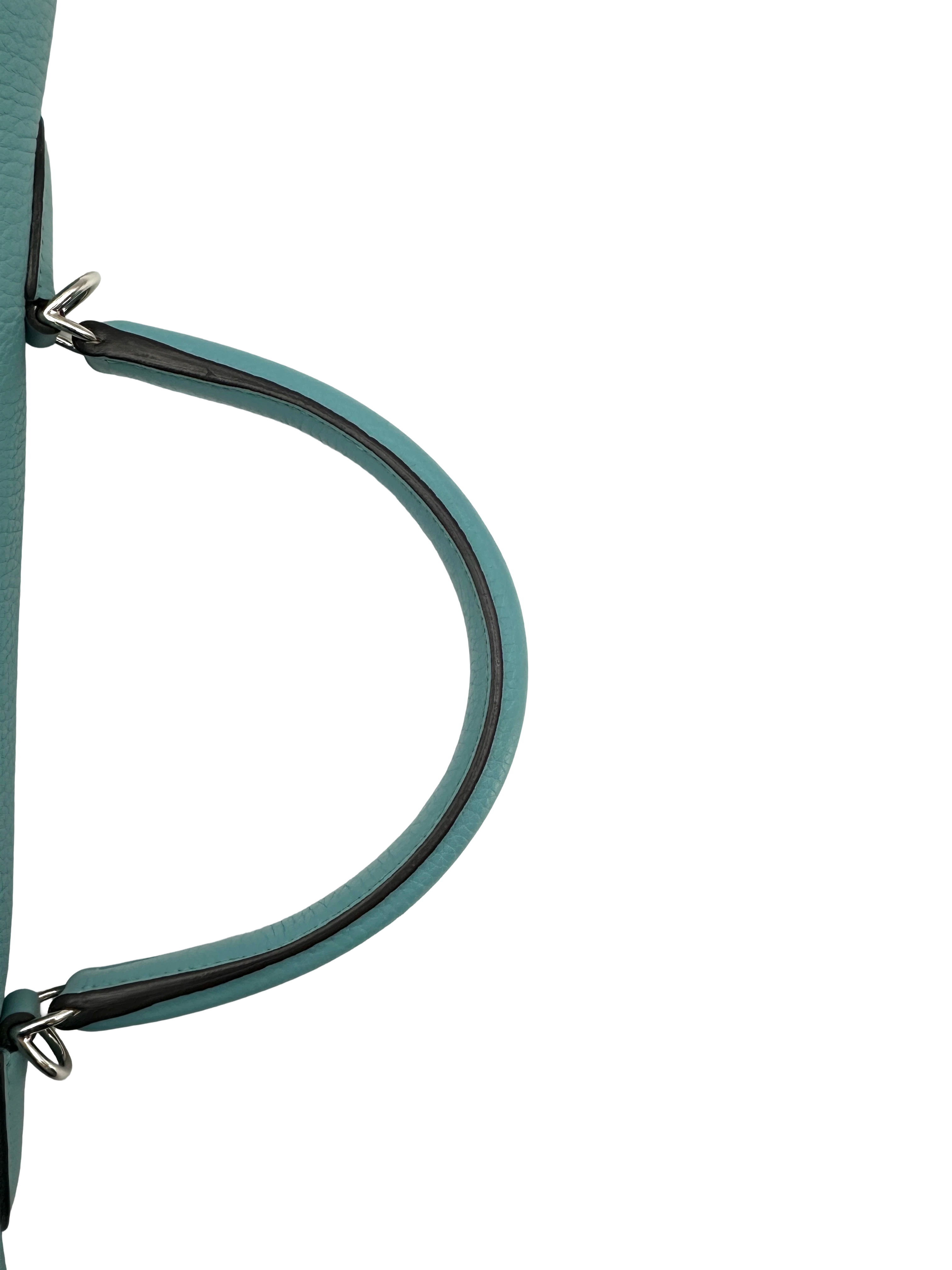 Hermès Kelly 35 Retourne Blue Atoll Clemence PHW