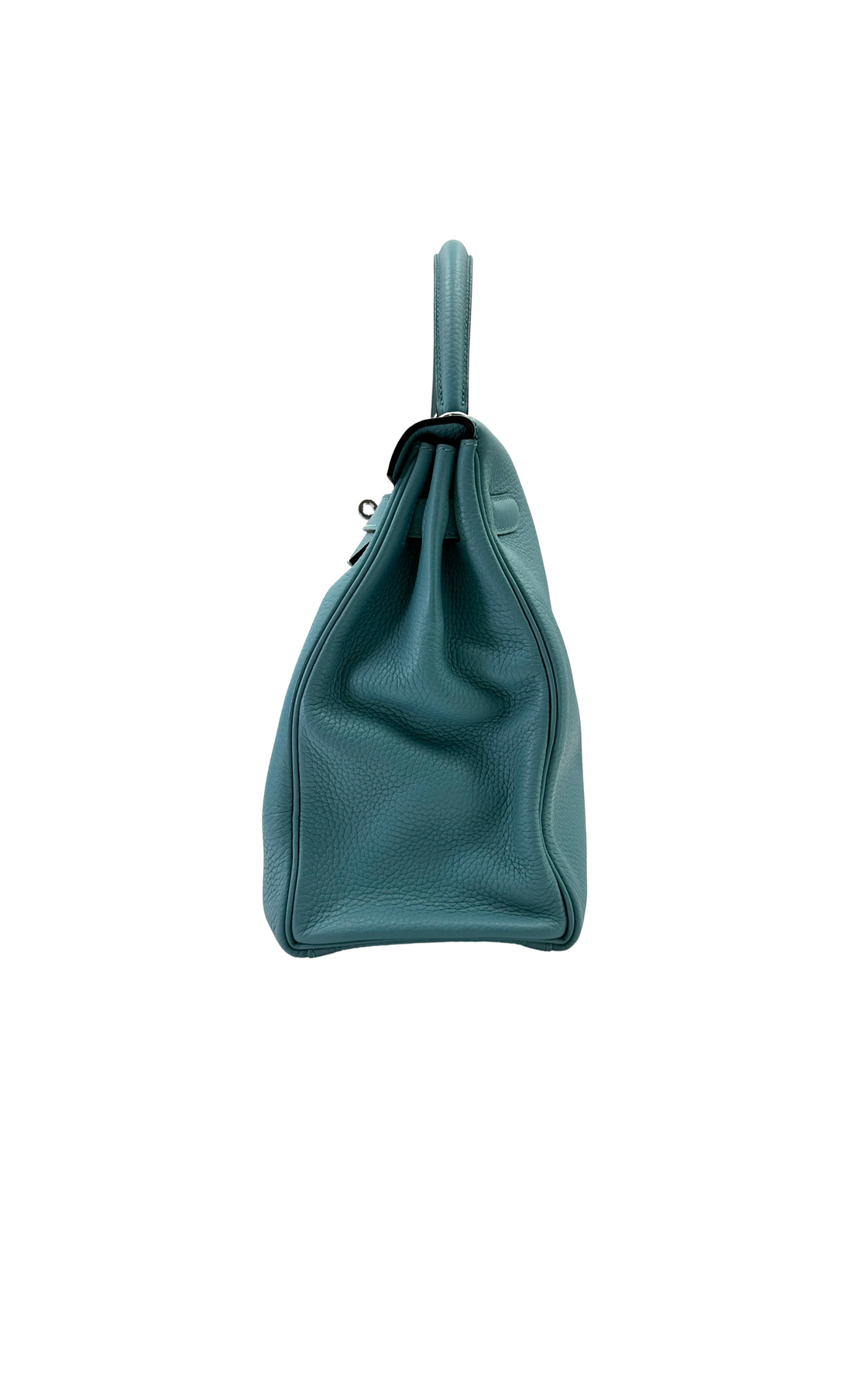 Hermès Kelly 35 Retourne Blue Atoll Clemence PHW