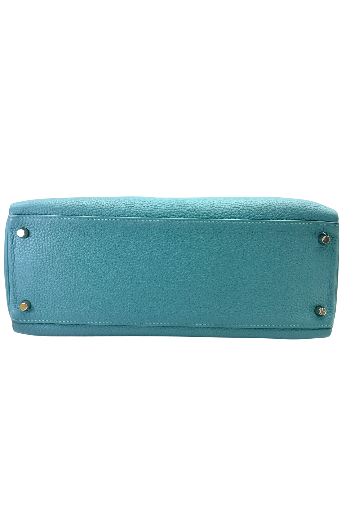 Hermès Kelly 35 Retourne Blue Atoll Clemence PHW