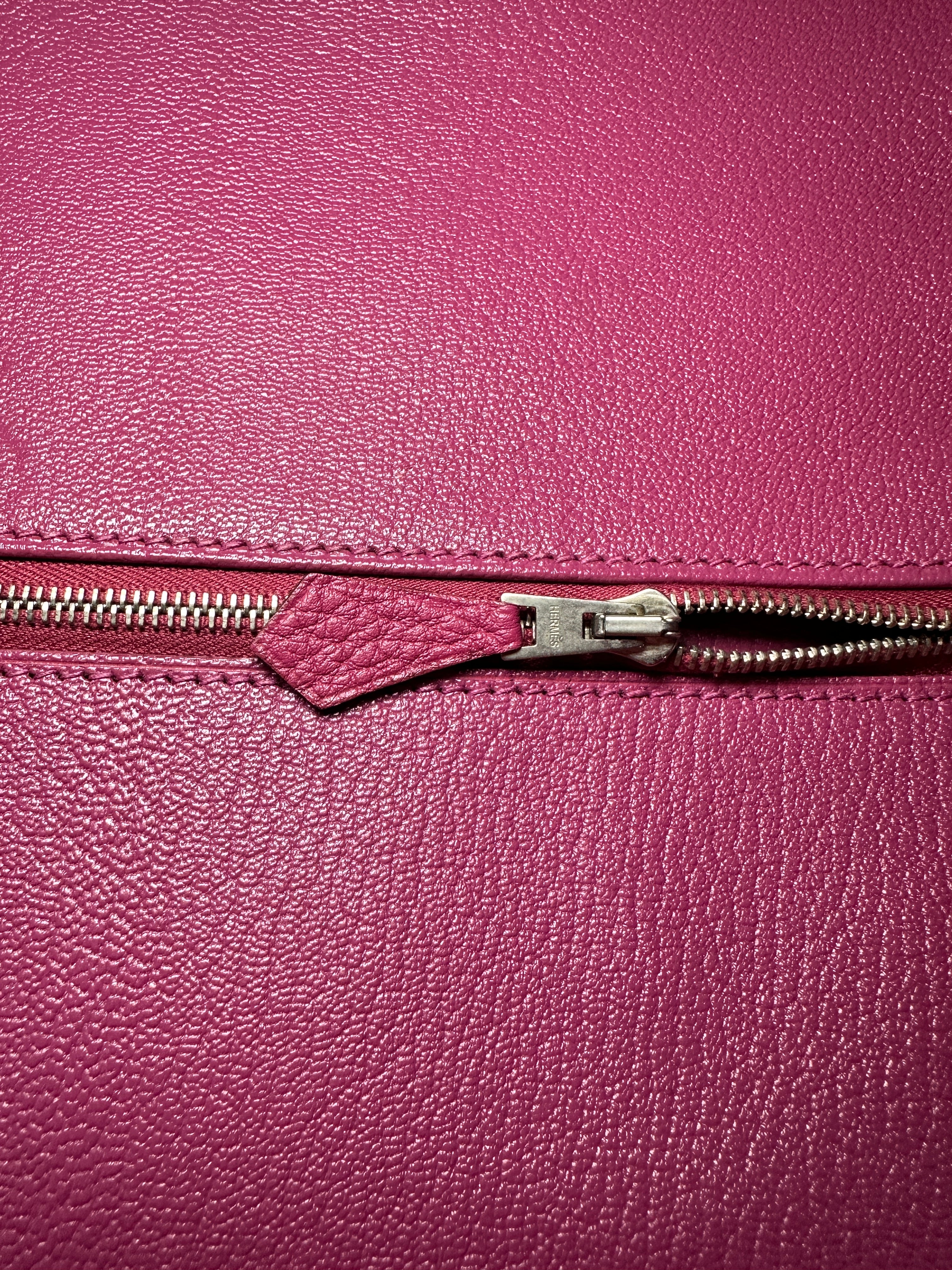 Hermès Birkin 35 Togo Rose Shocking PHW (T Stamp)