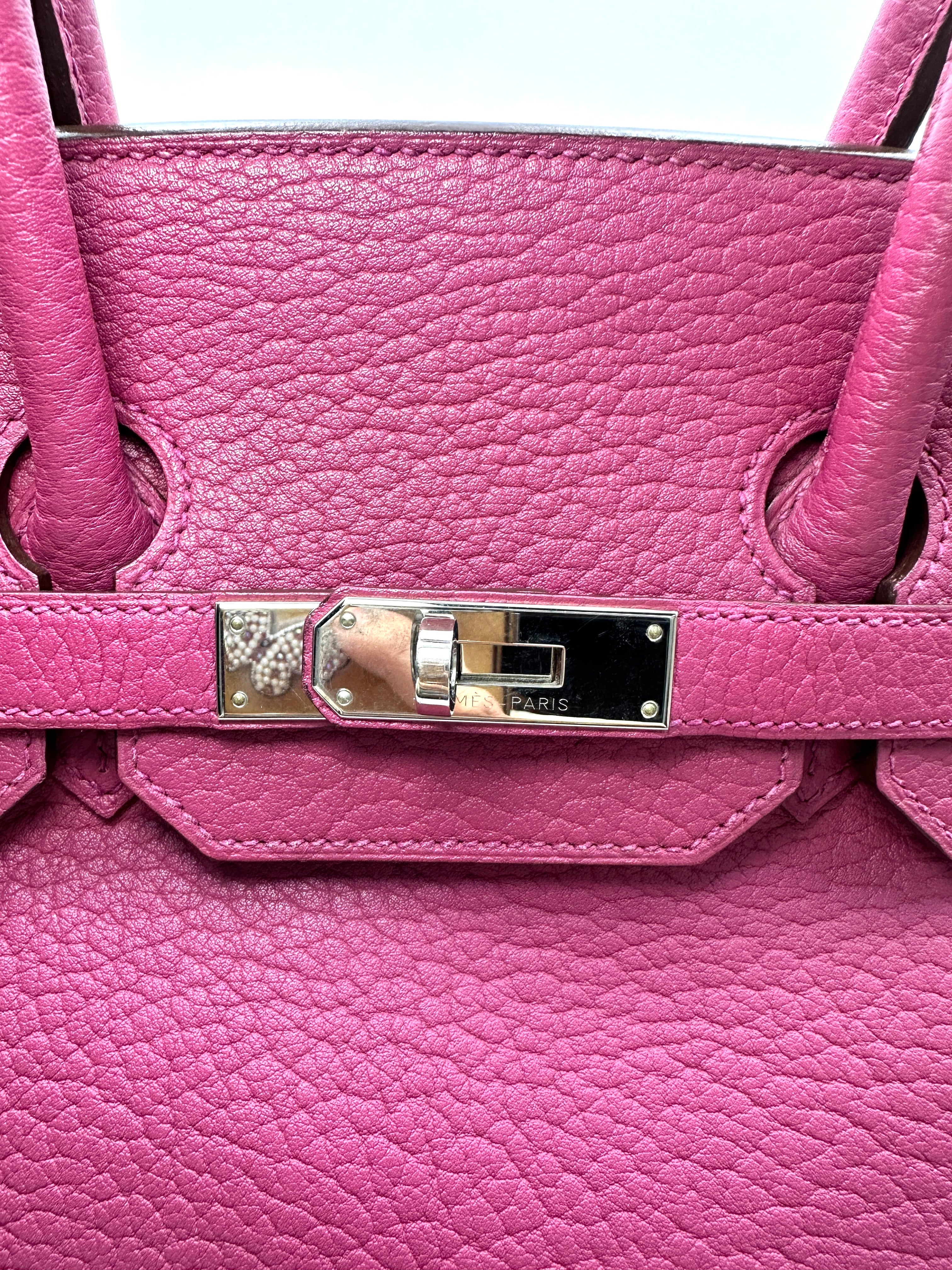 Hermès Birkin 35 Togo Rose Shocking PHW (T Stamp)
