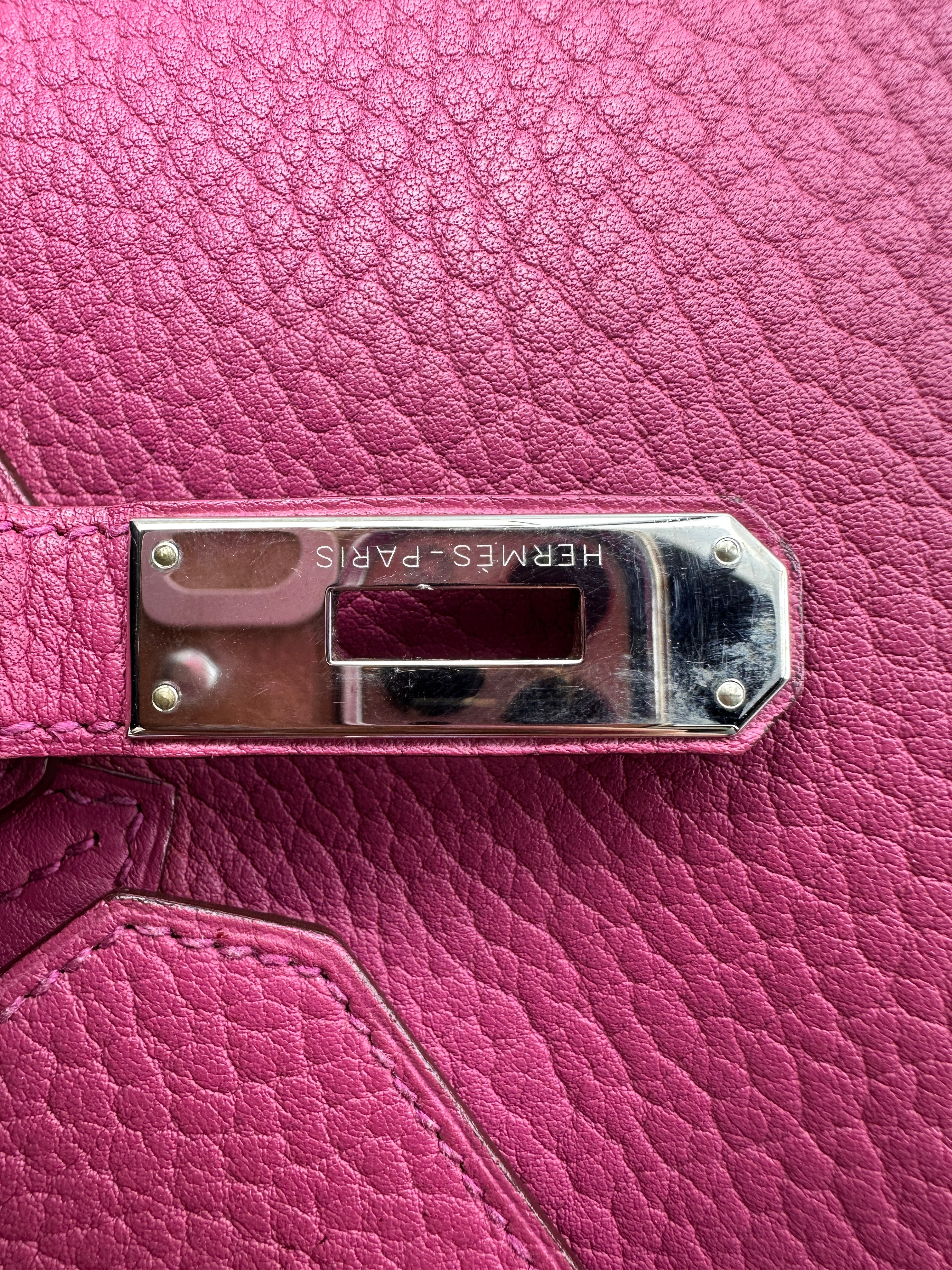 Hermès Birkin 35 Togo Rose Shocking PHW (T Stamp)