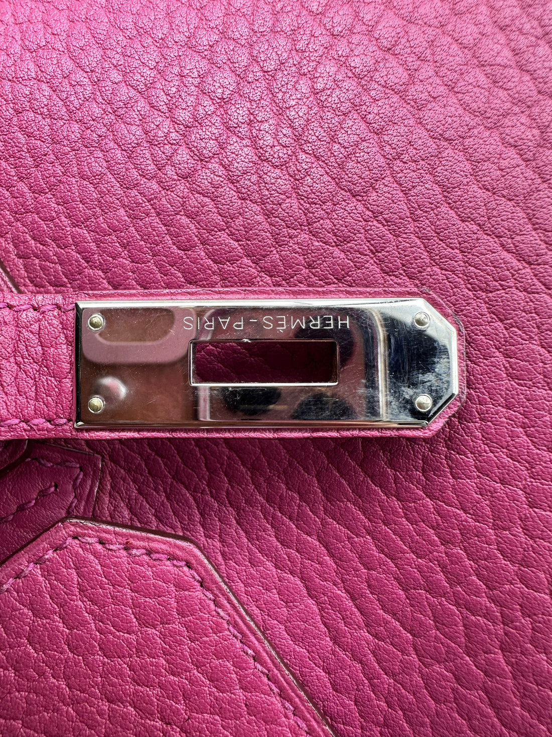 Hermès Birkin 35 Togo Rose Shocking PHW (T Stamp)