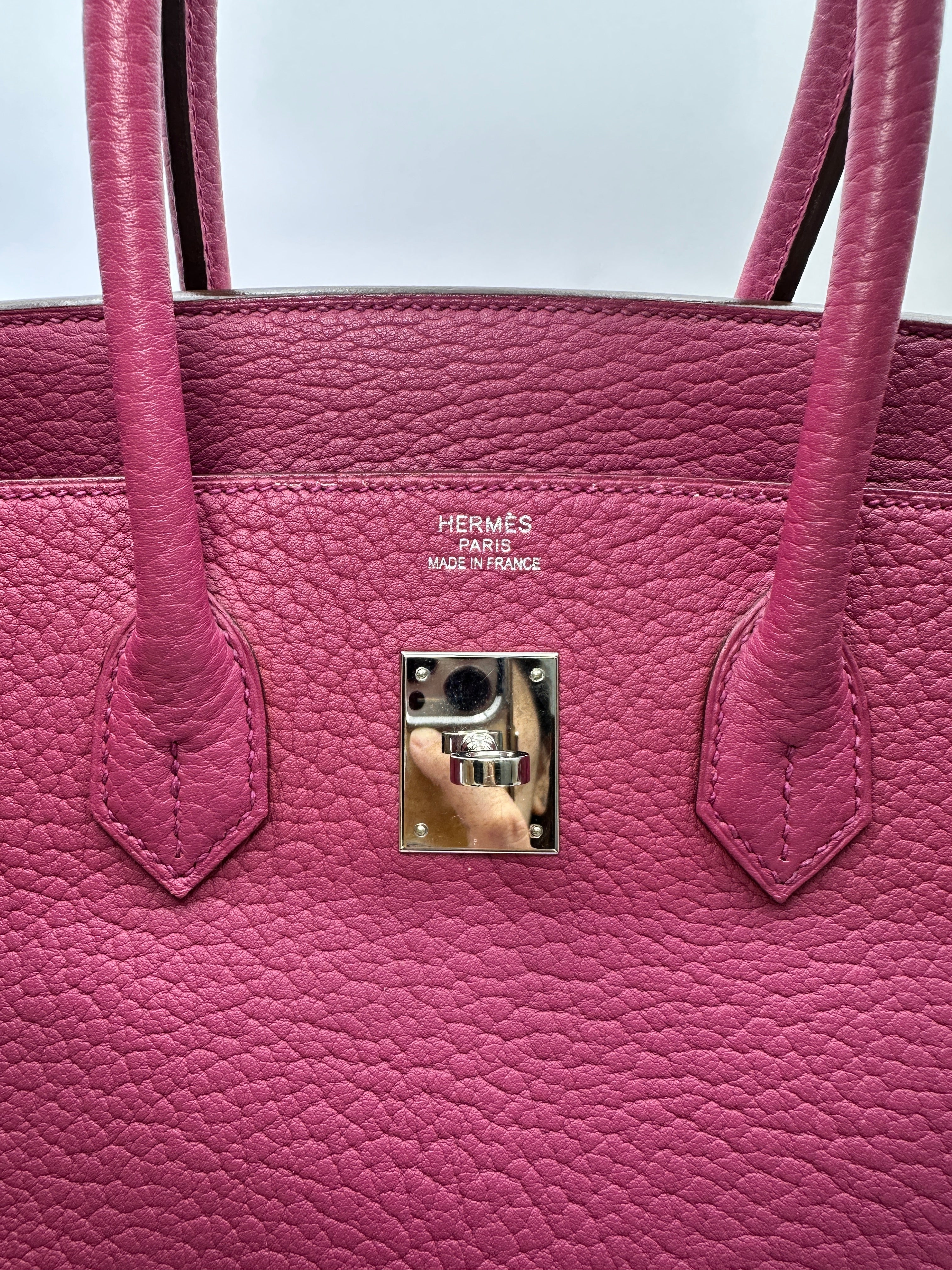 Hermès Birkin 35 Togo Rose Shocking PHW (T Stamp)