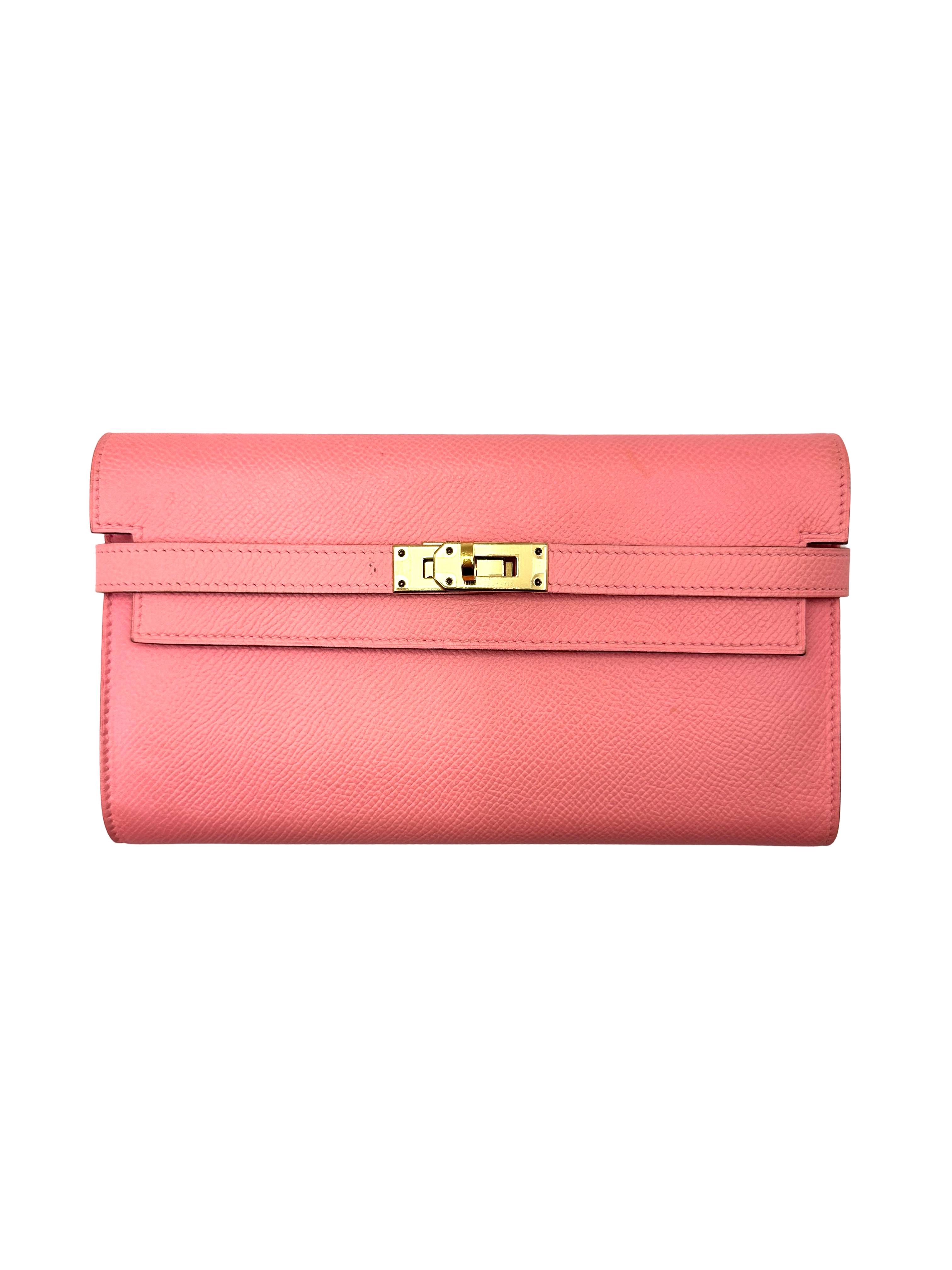 Hermès Kelly Classic Long Wallet Rose Sakura Epsom GHW