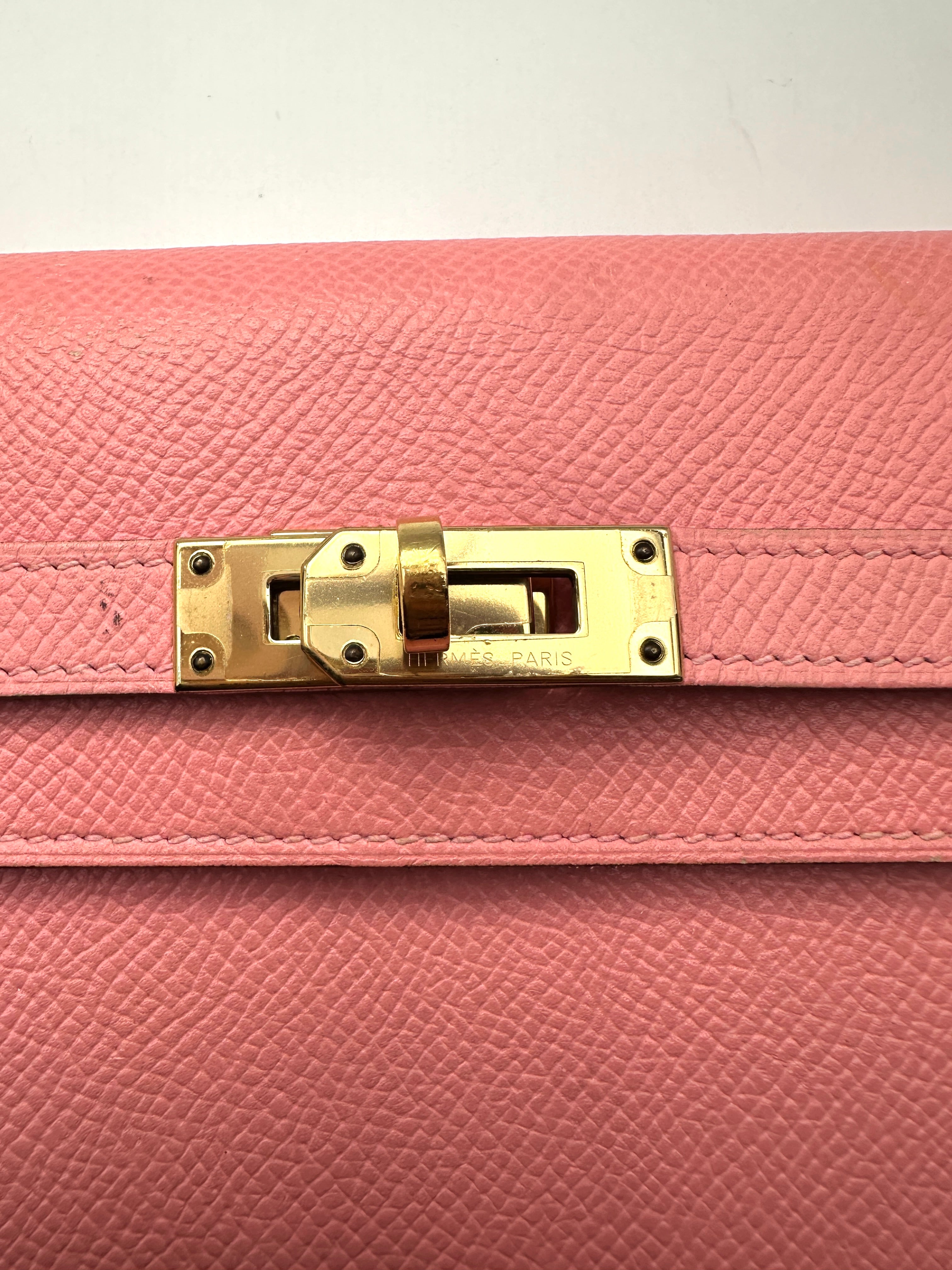 Hermès Kelly Classic Long Wallet Rose Sakura Epsom GHW