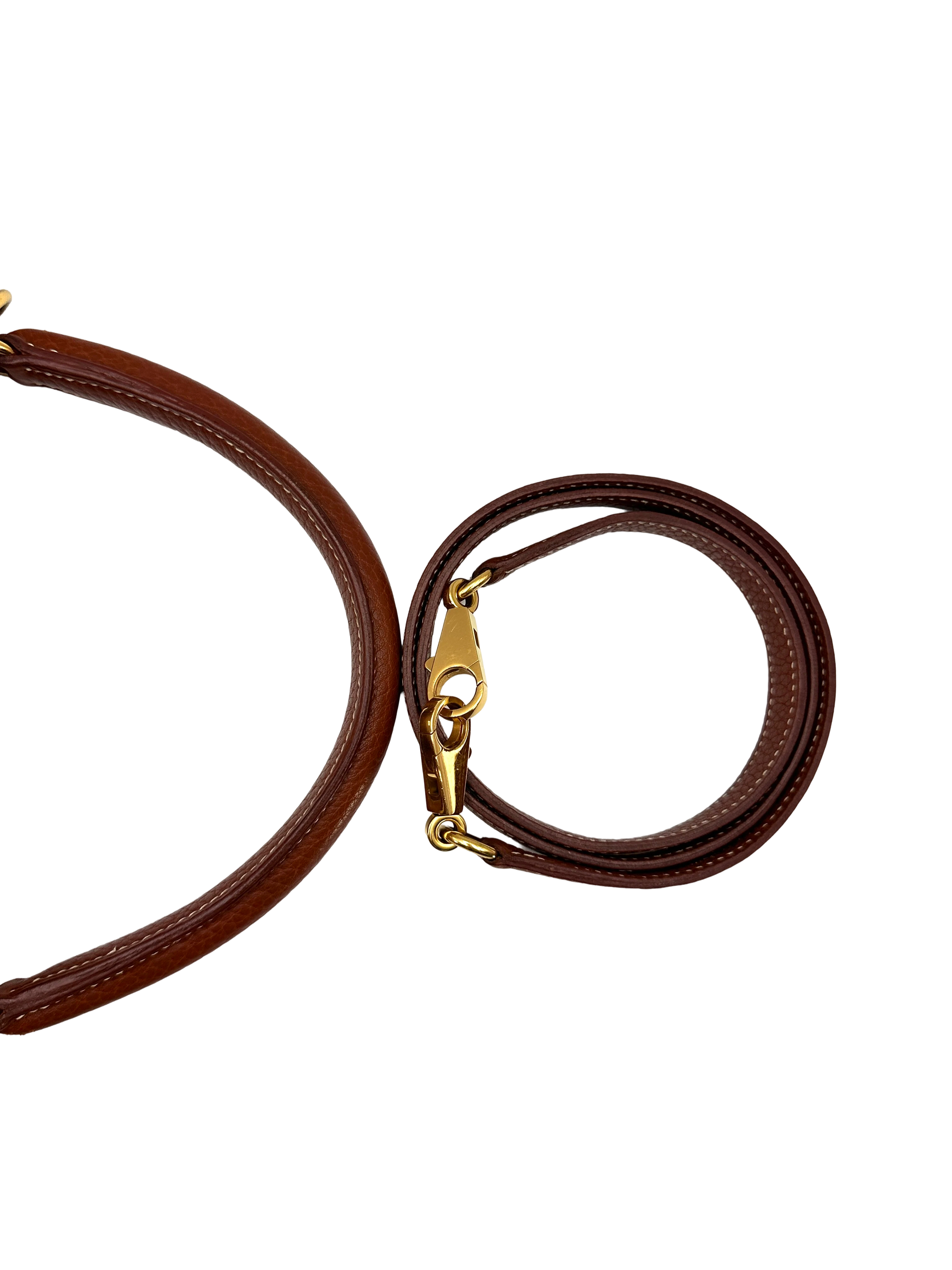 Hermès Kelly 35 Retourne Maple Brown GHW White Stitching (Square D Stamp)