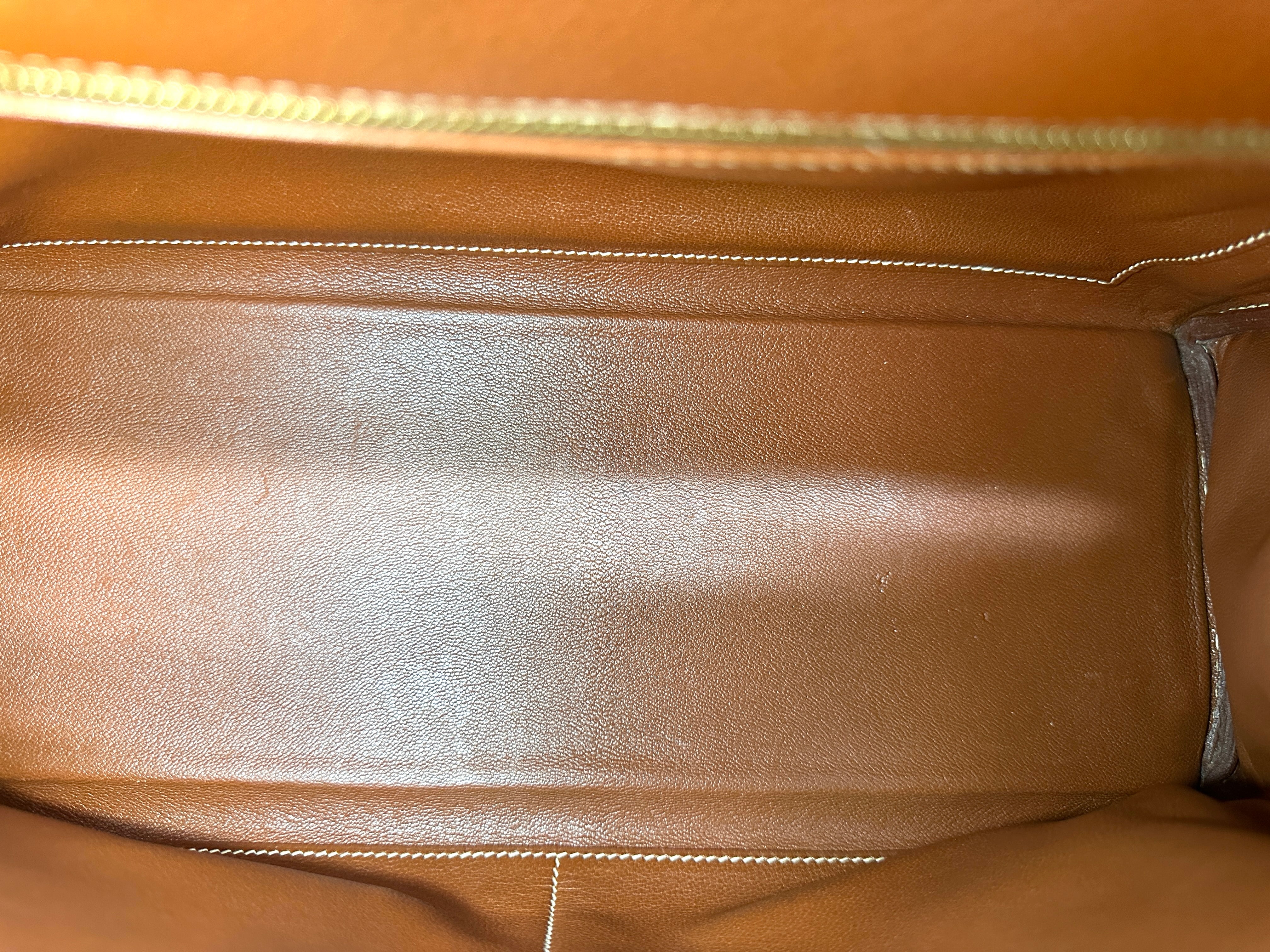 Hermès Kelly 35 Retourne Maple Brown GHW White Stitching (Square D Stamp)