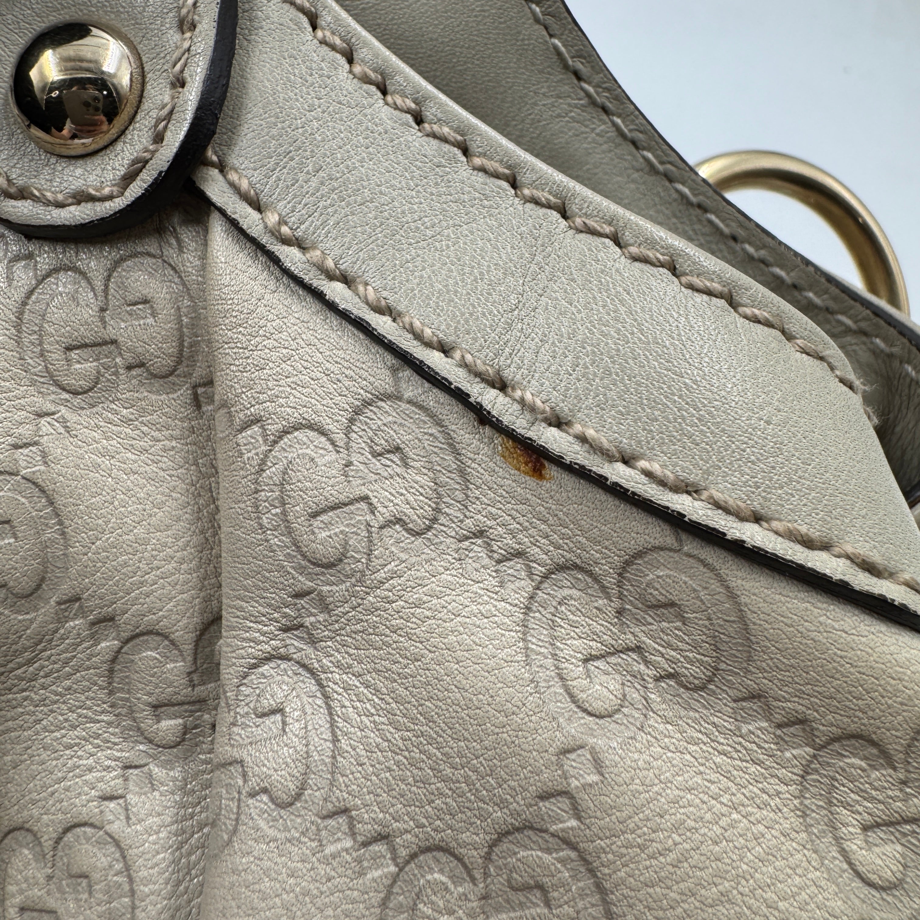 Gucci Guccissima Medium Sukey Tote Mystic White