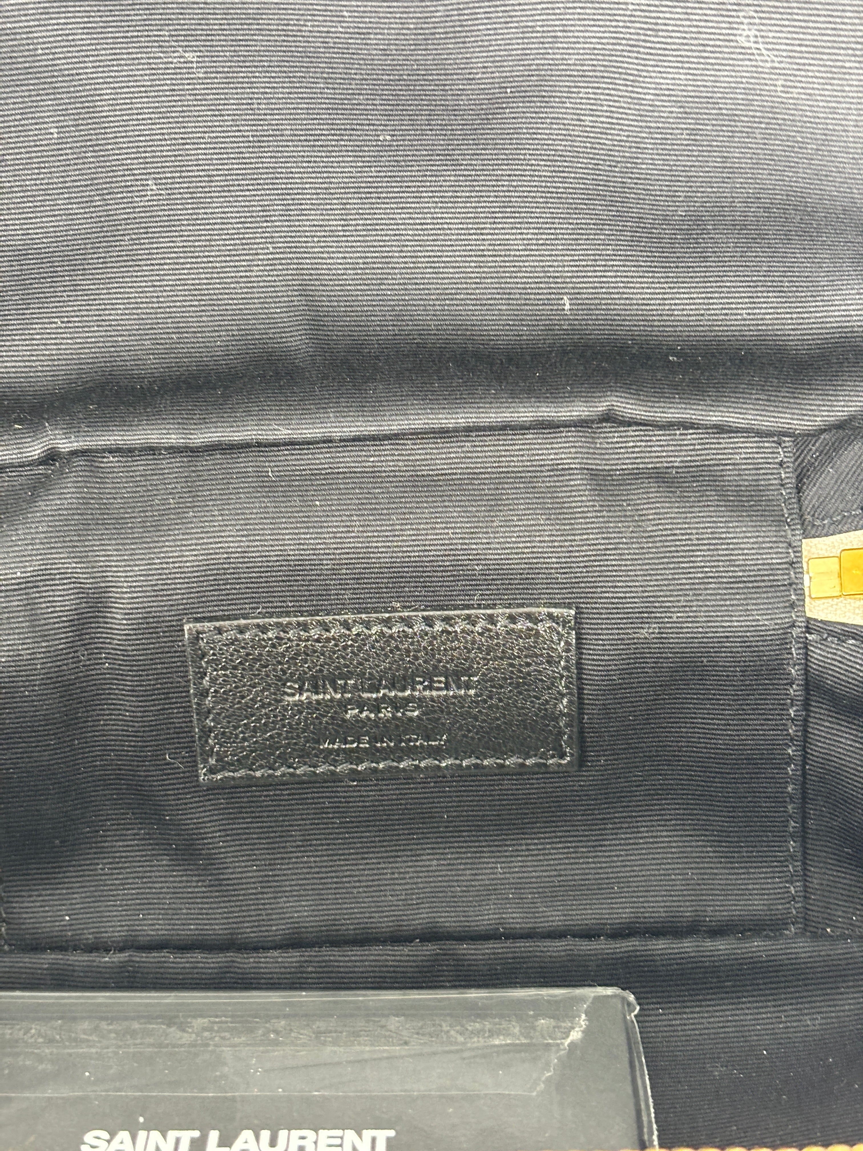 Saint Laurent Grain De Poudre Quilted Vanity Bag Top Handle Crema Soft