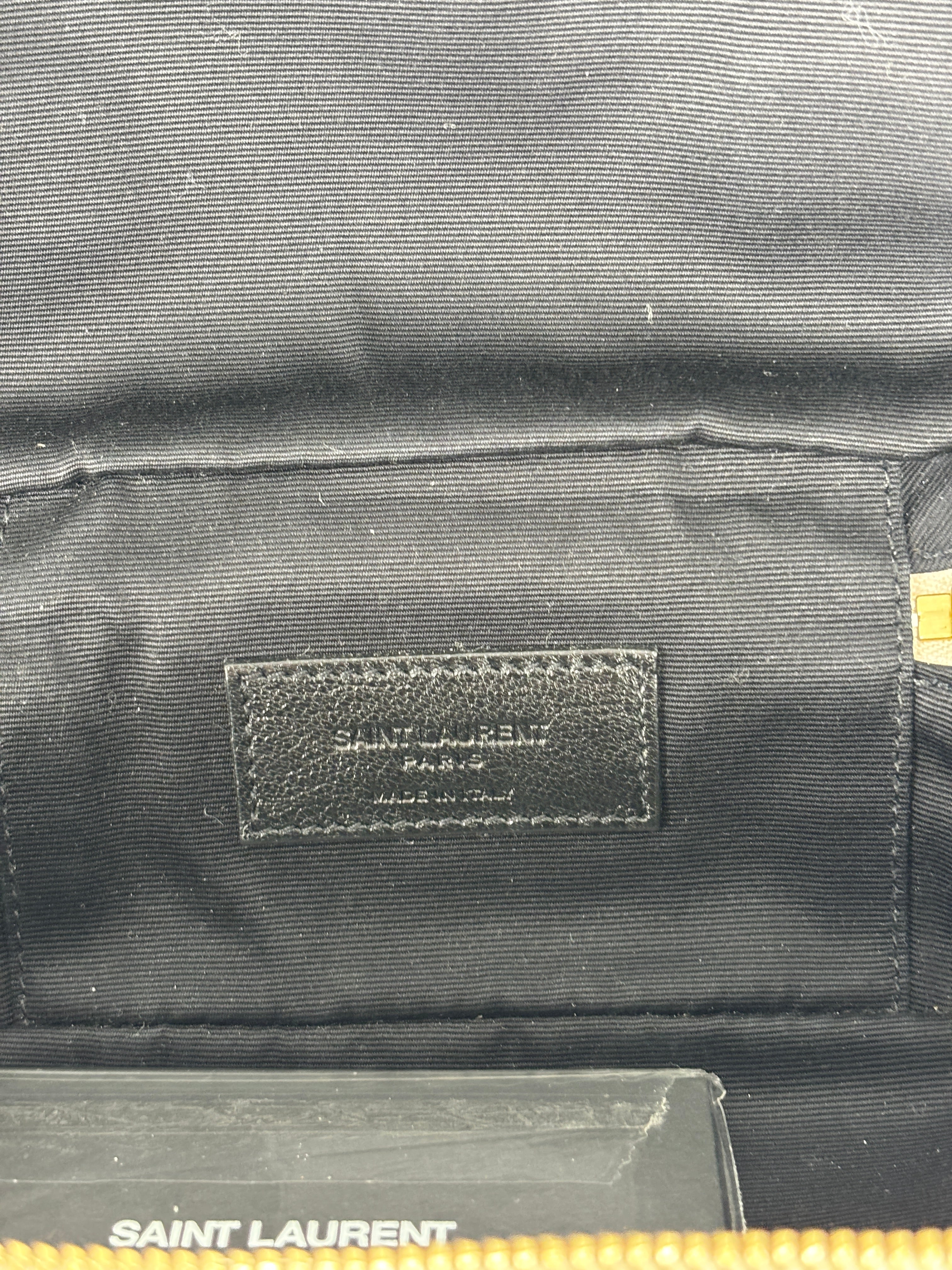 Saint Laurent Grain De Poudre Quilted Vanity Bag Top Handle Crema Soft