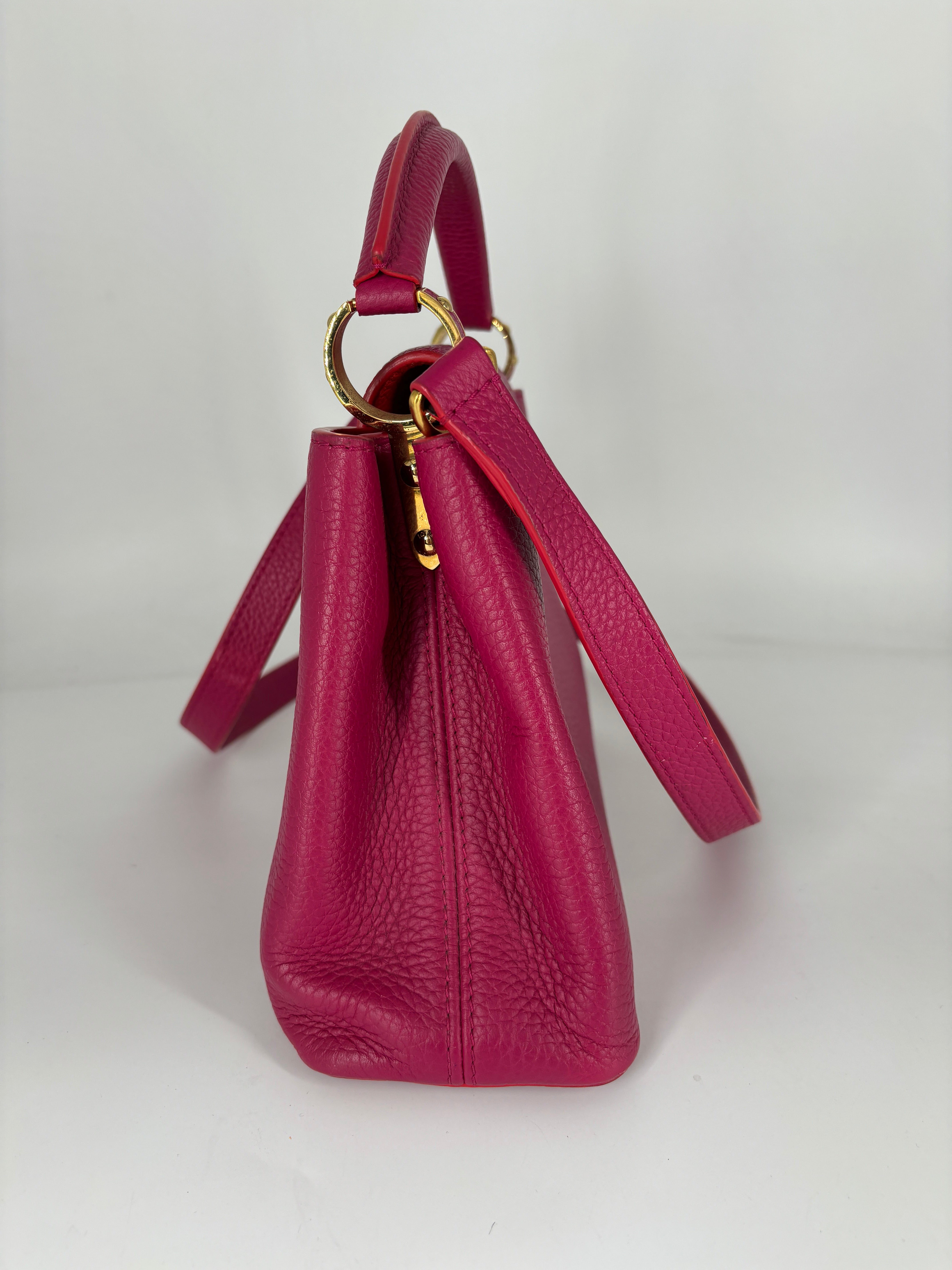 Louis Vuitton Taurillon Leather Capuccines BB Fuchia