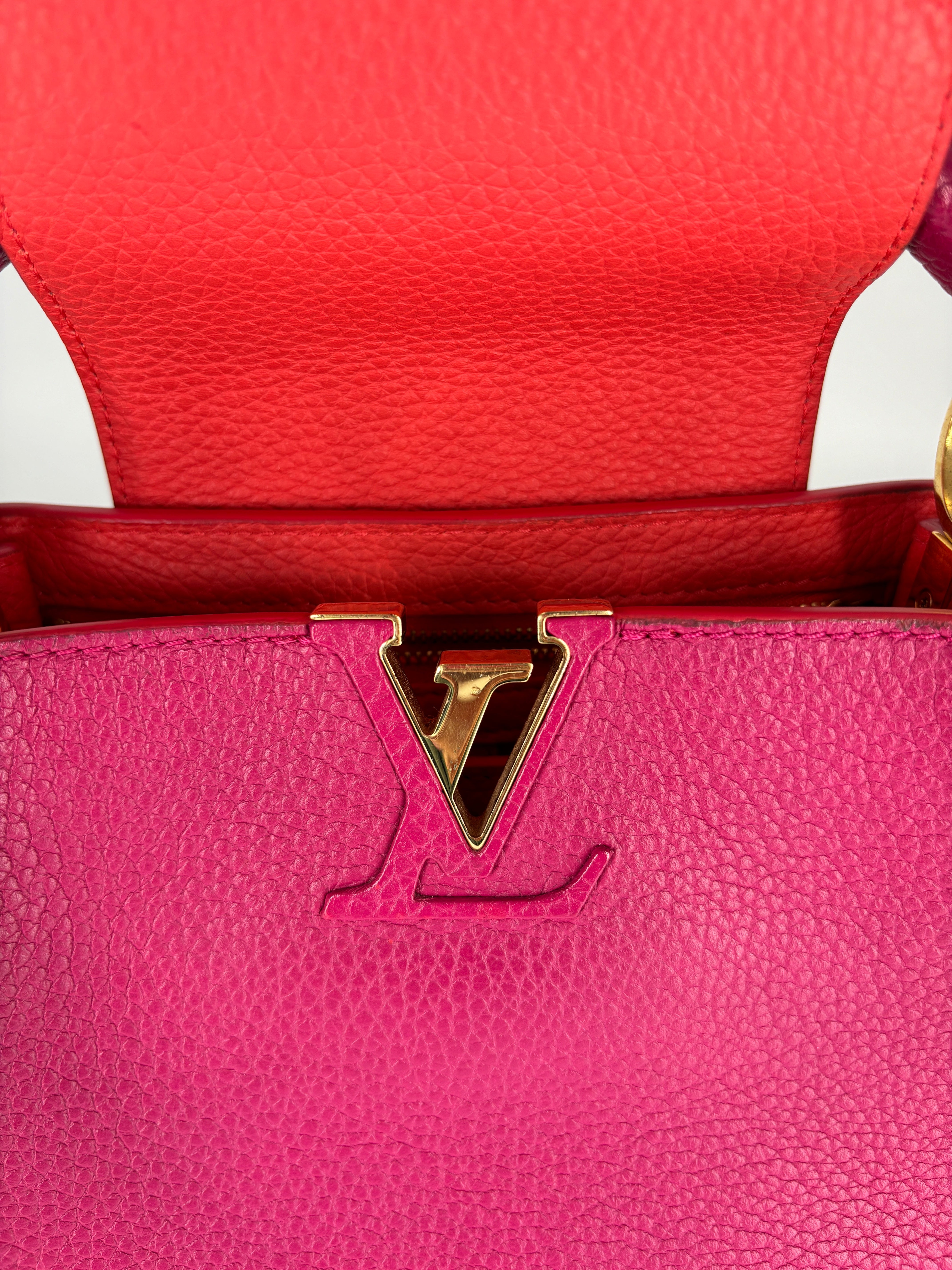 Louis Vuitton Taurillon Leather Capuccines BB Fuchia