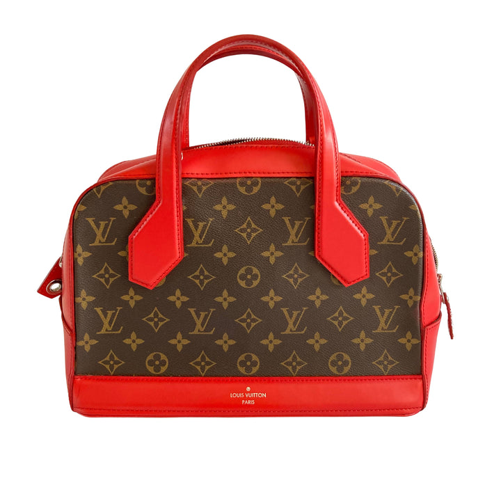 Louis Vuitton Classic Monogram Dora Canvas and Calfskin PM Red
