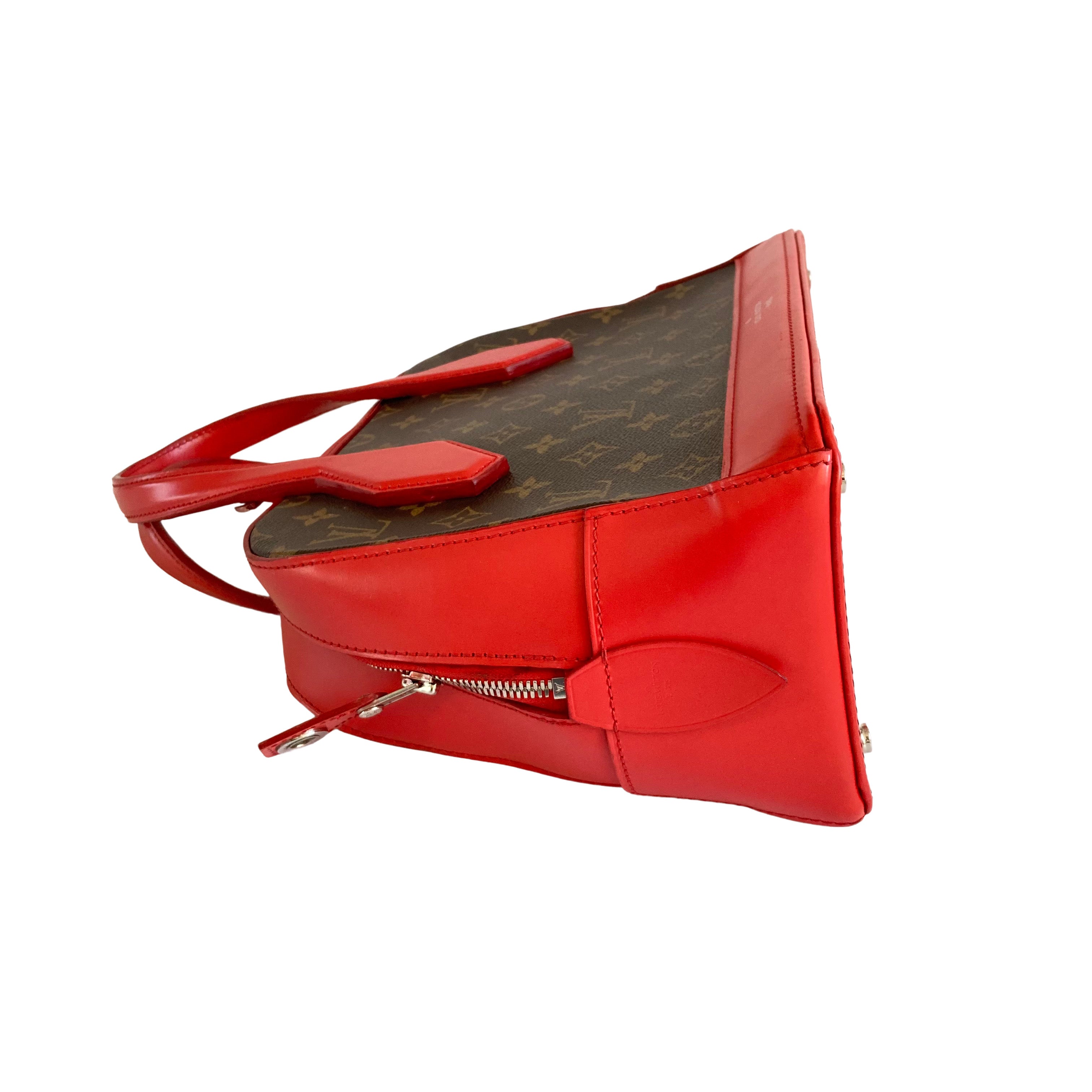 Louis Vuitton Classic Monogram Dora Canvas and Calfskin PM Red