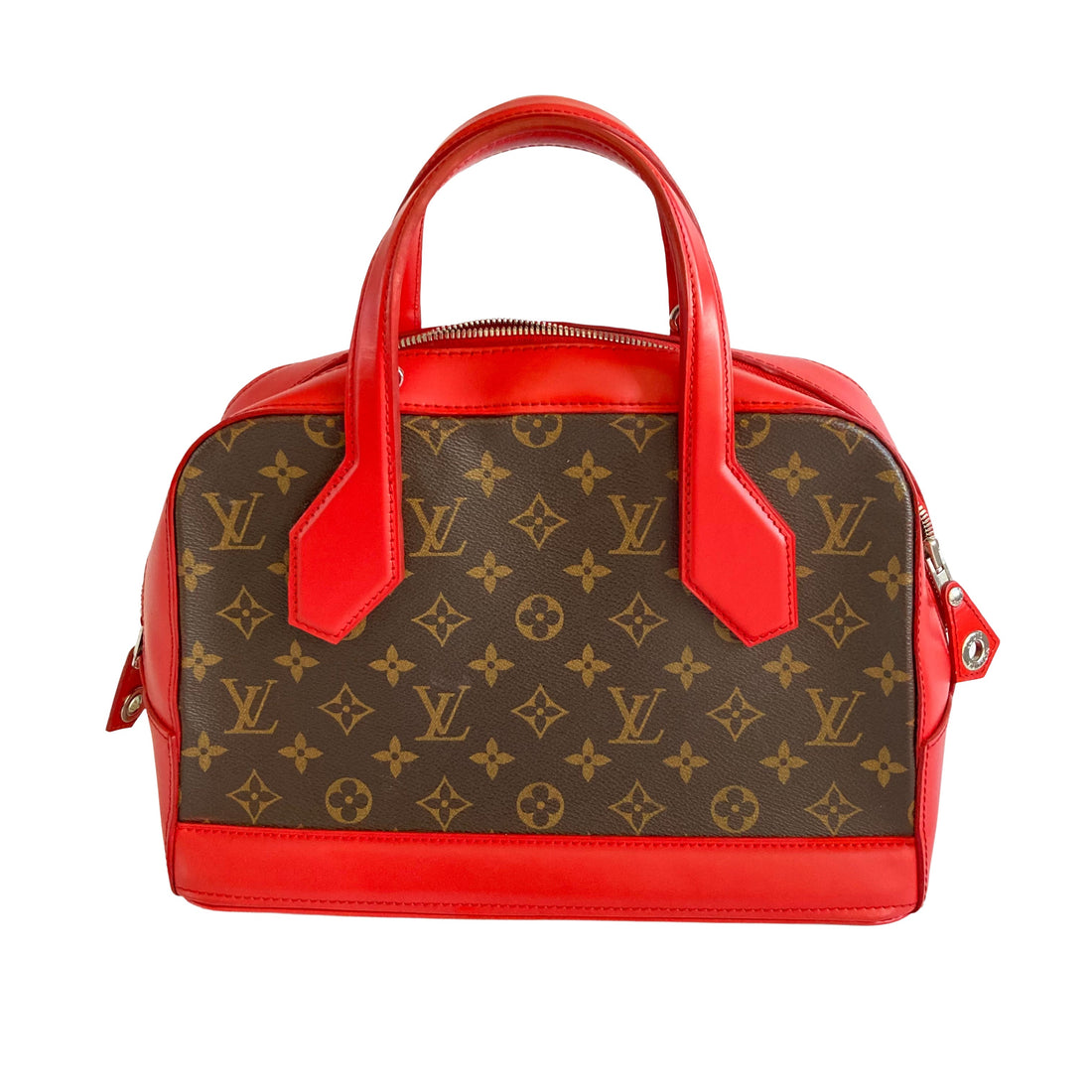 Louis Vuitton Classic Monogram Dora Canvas and Calfskin PM Red