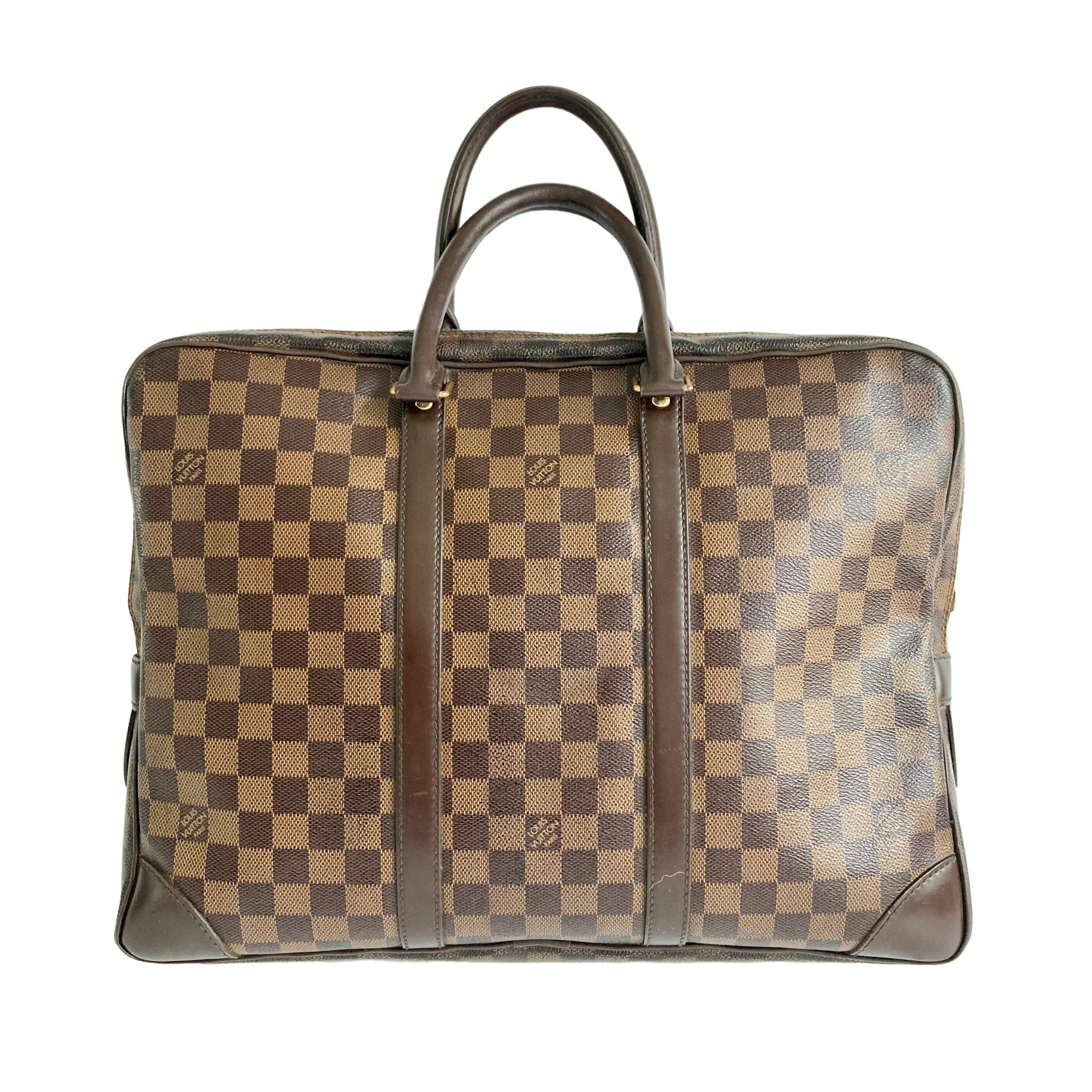 Louis Vuitton Damier Ebene Porte Documents Voyage Bag