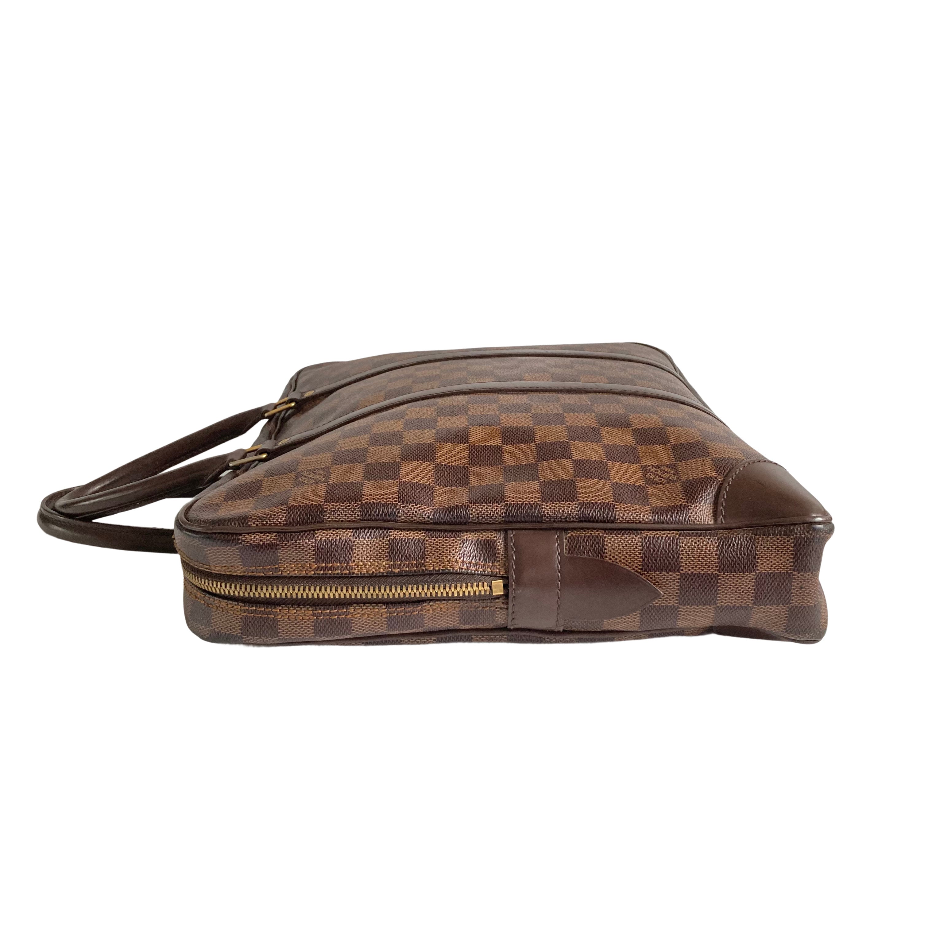 Louis Vuitton Damier Ebene Porte Documents Voyage Bag