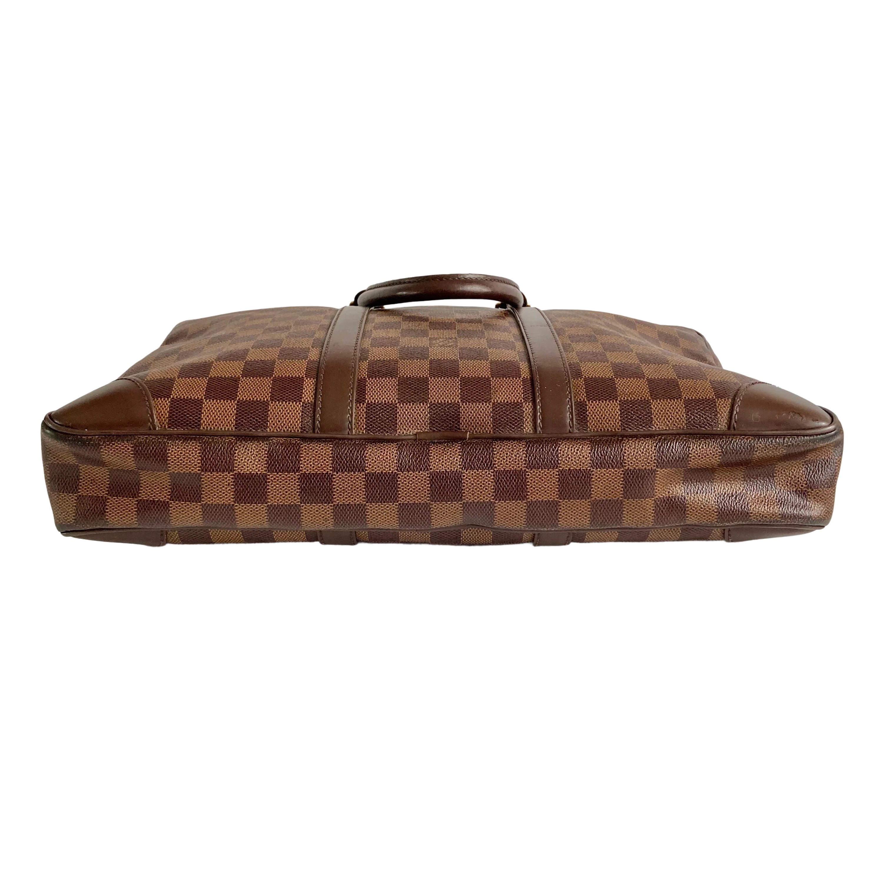 Louis Vuitton Damier Ebene Porte Documents Voyage Bag