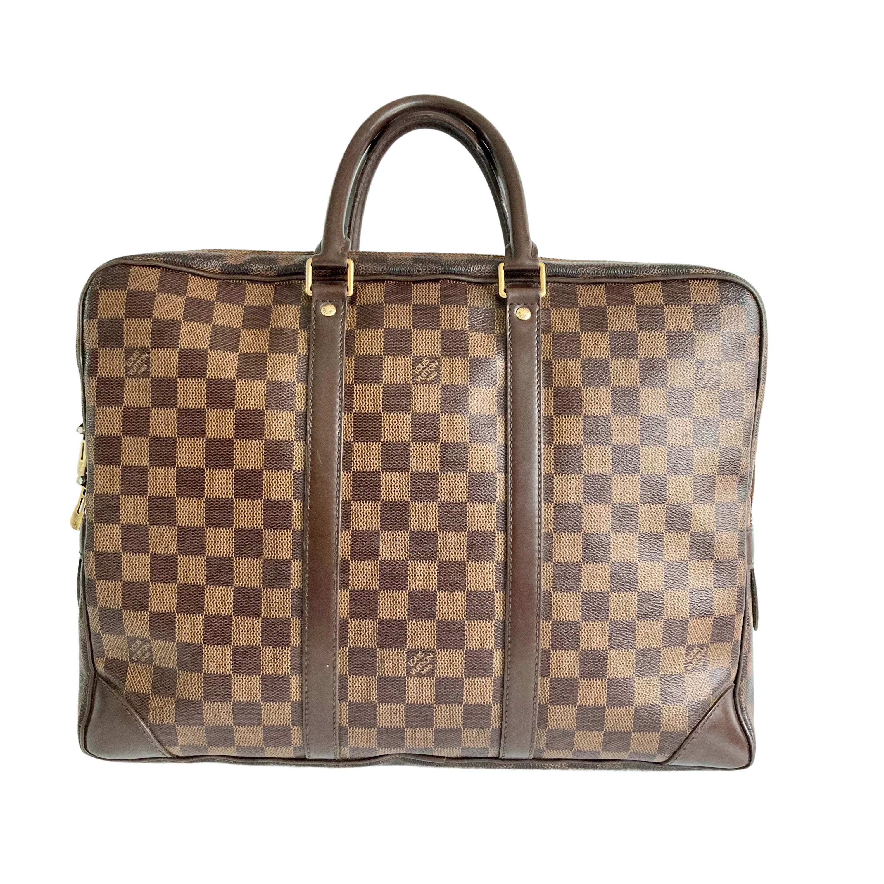 Louis Vuitton Damier Ebene Porte Documents Voyage Bag