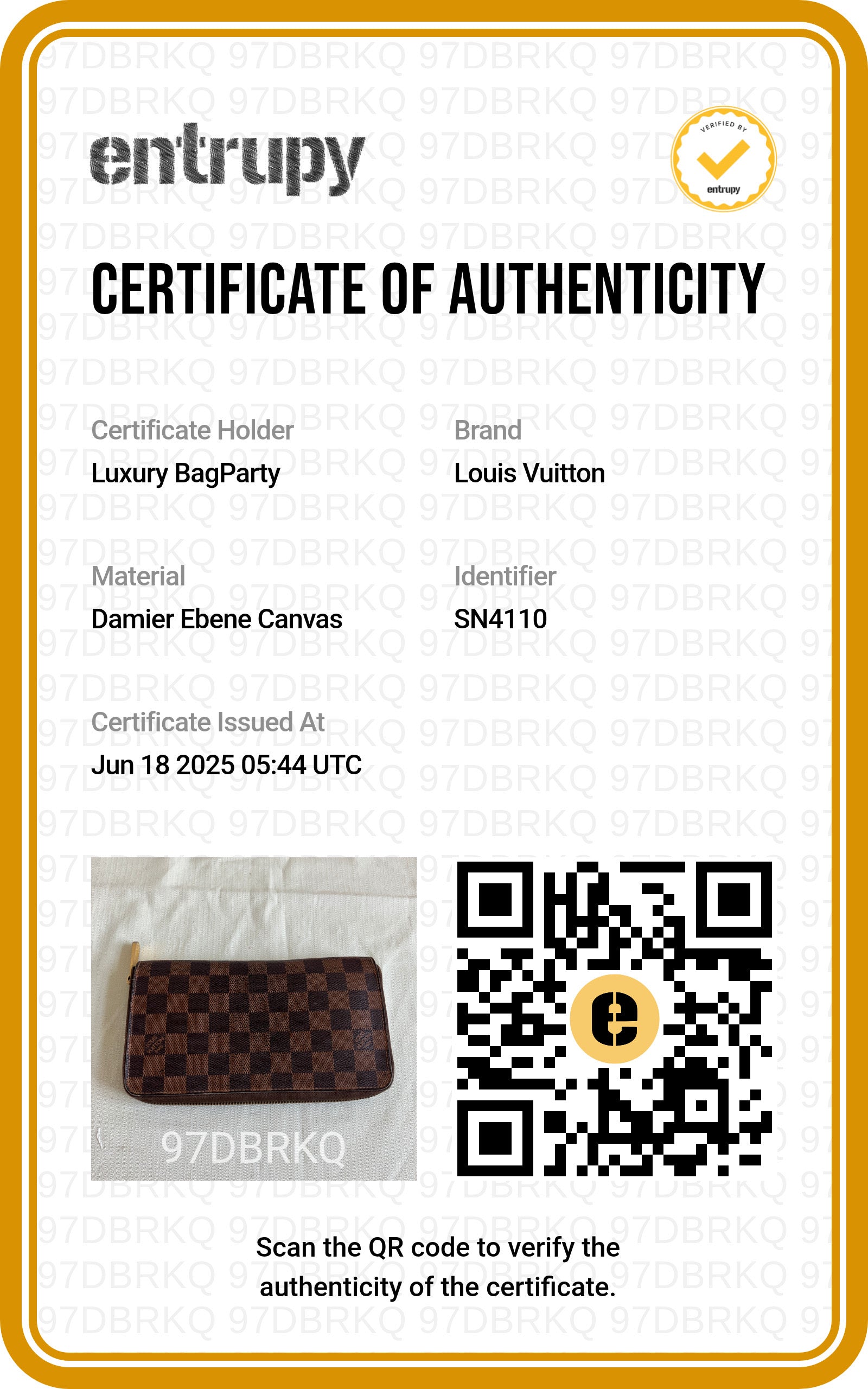 Louis Vuitton Damier Ebene Zippy Wallet