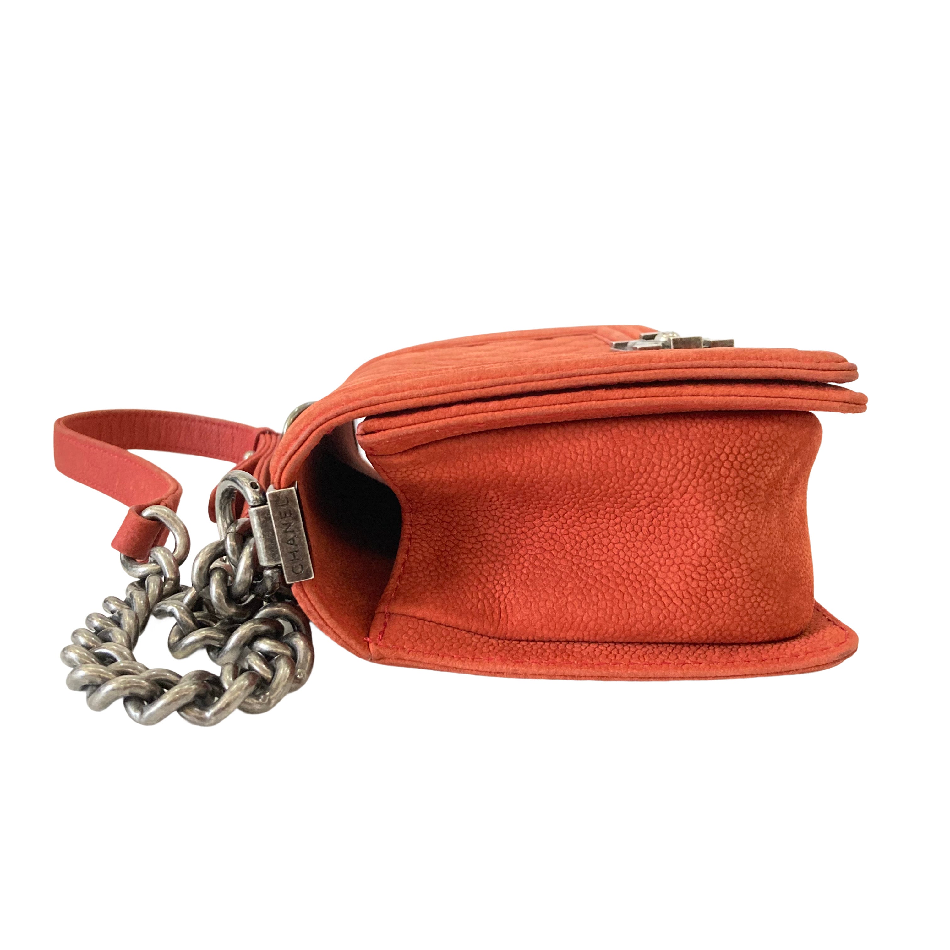 Chanel Caviar Quilted Medium Boy Flap Orange