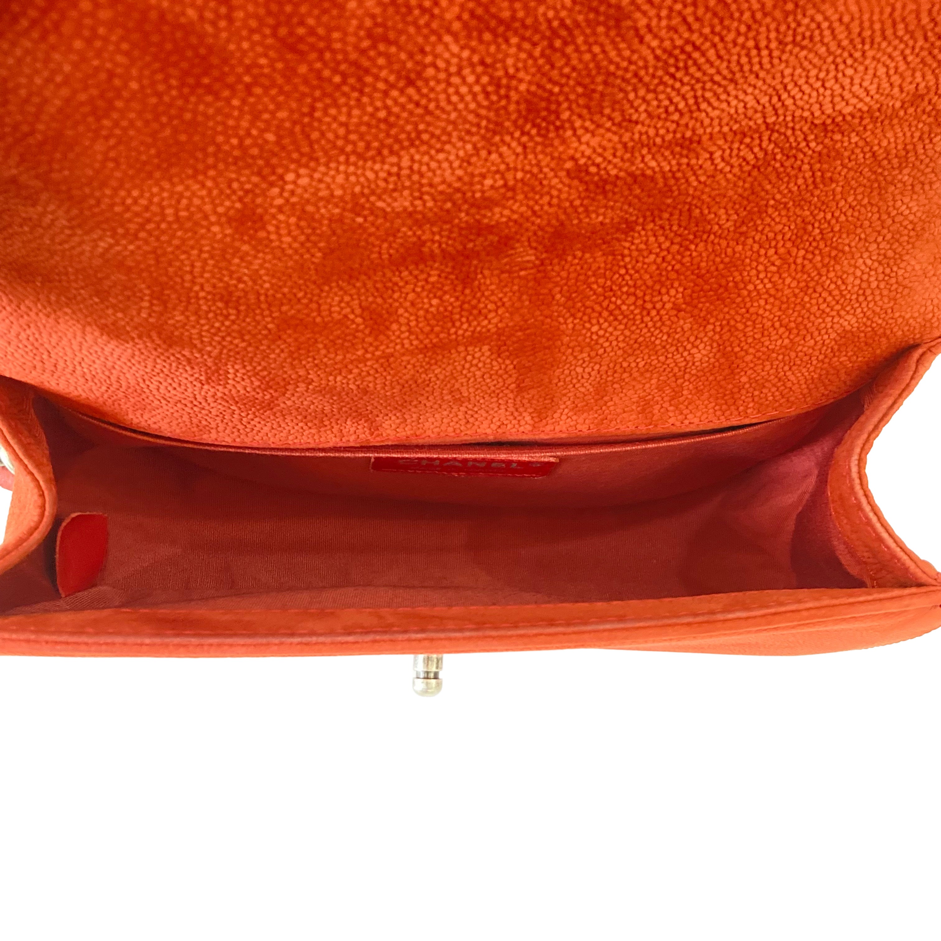 Chanel Caviar Quilted Medium Boy Flap Orange