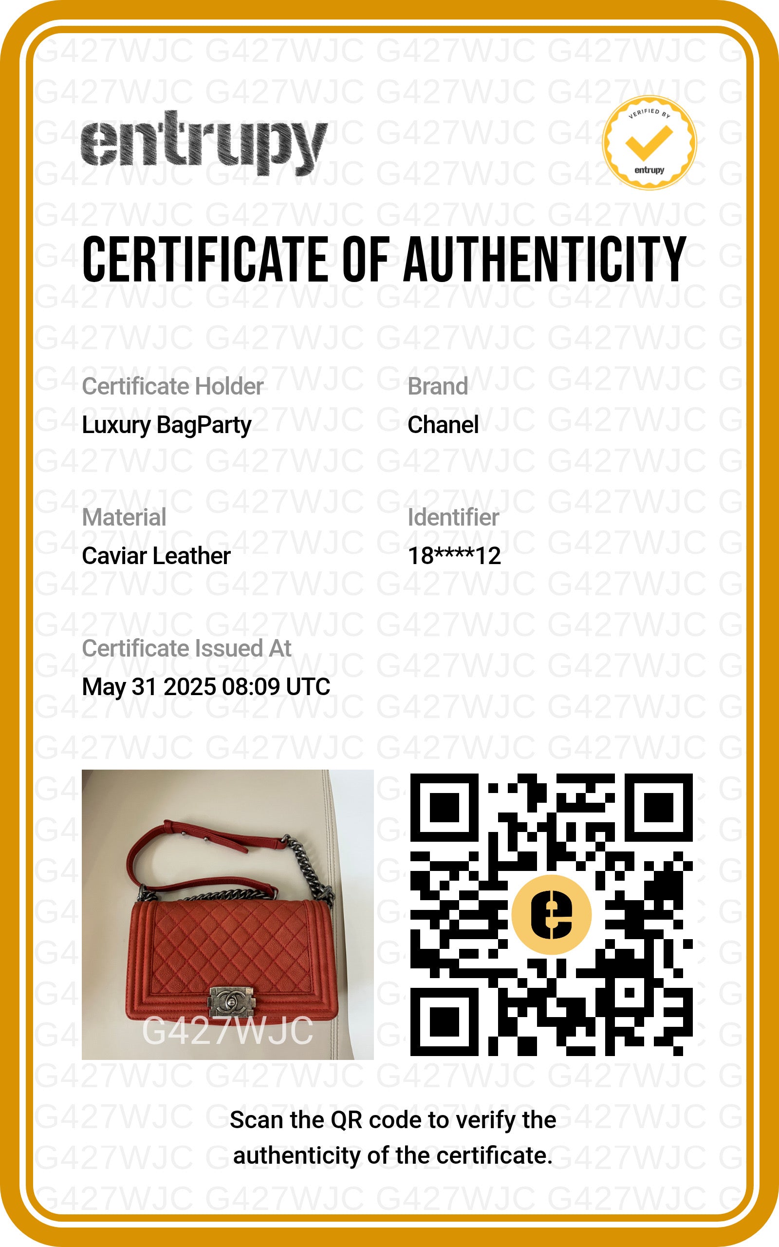 Chanel Caviar Quilted Medium Boy Flap Orange