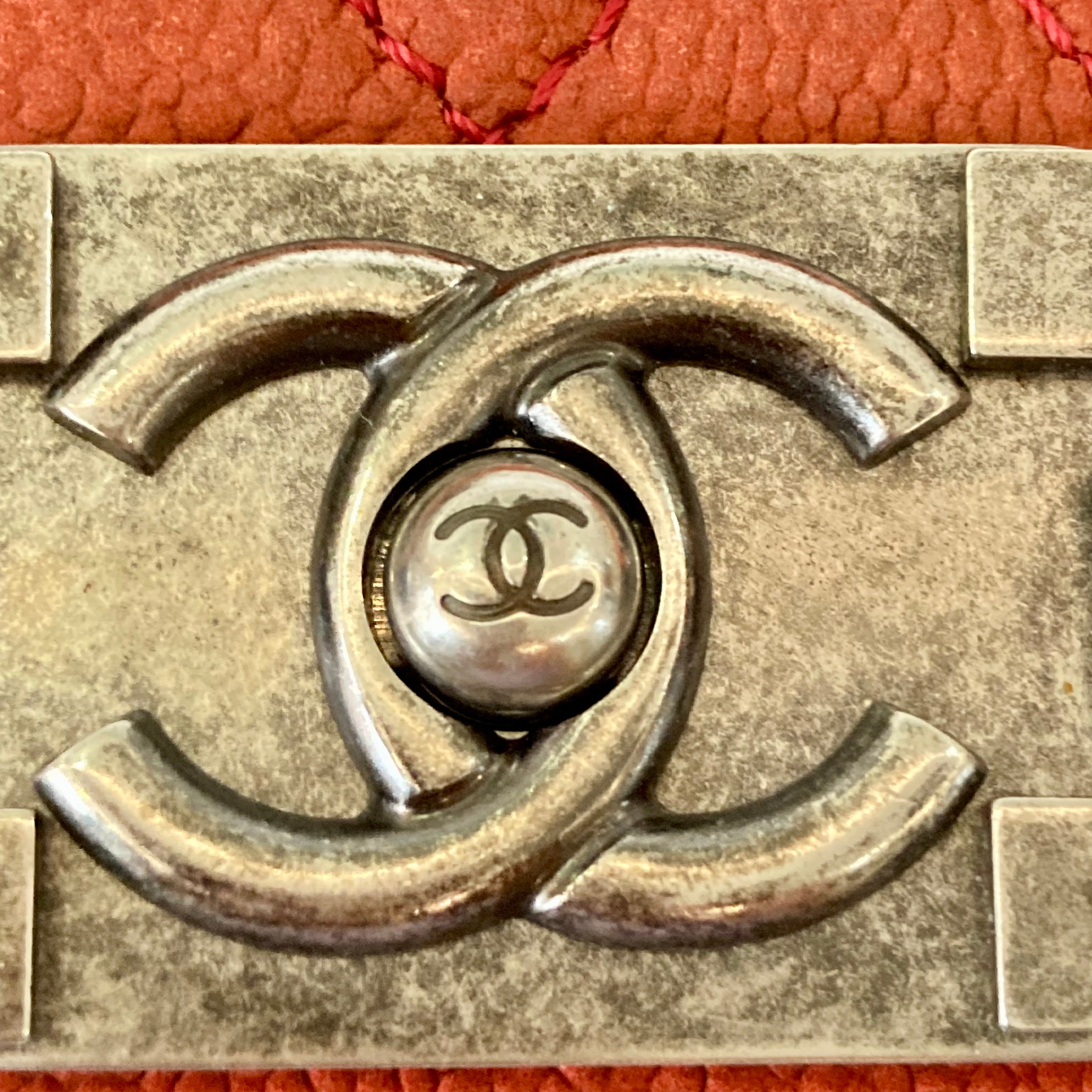 Chanel Caviar Quilted Medium Boy Flap Orange