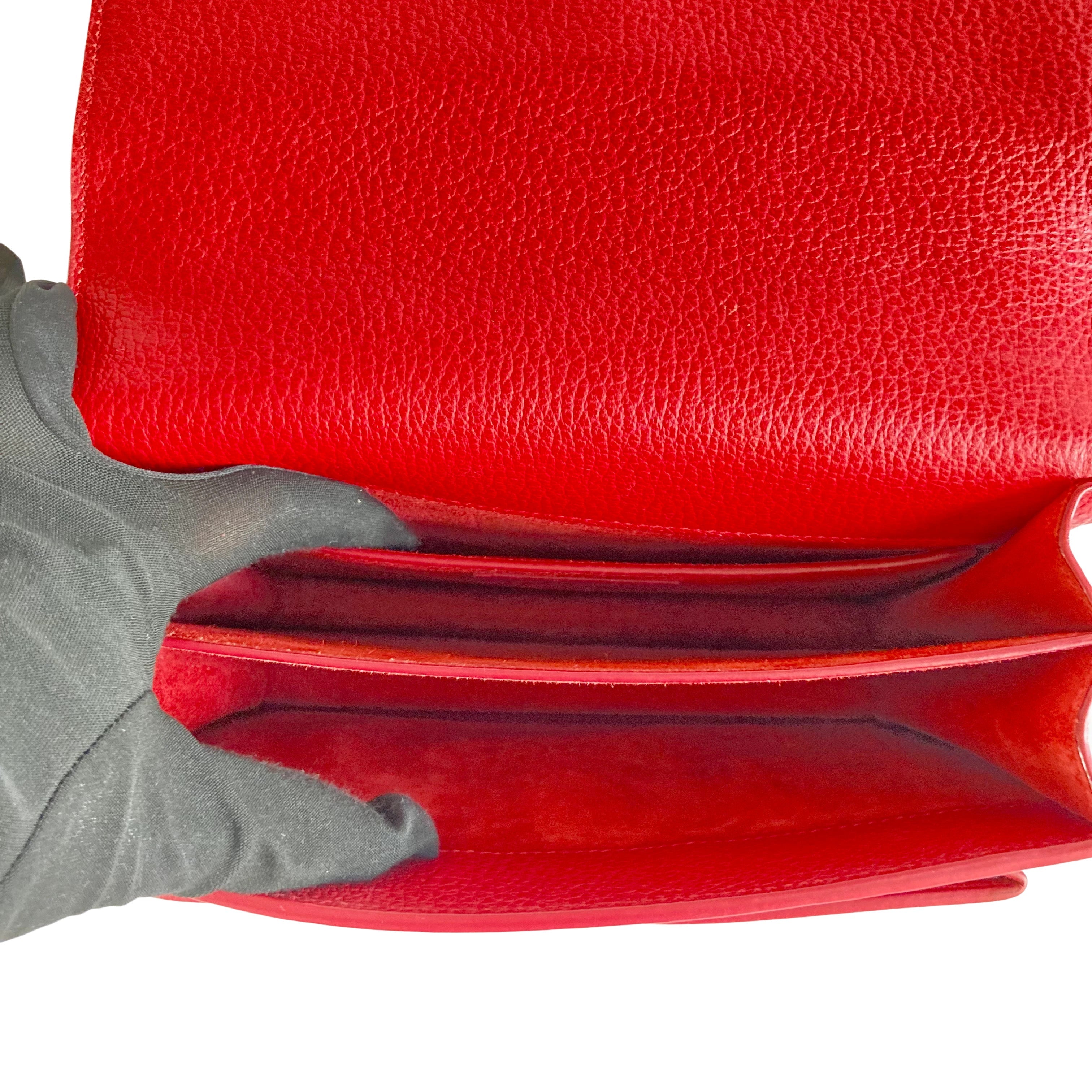 Saint Laurent Sunset Red Leather Shoulder Bag