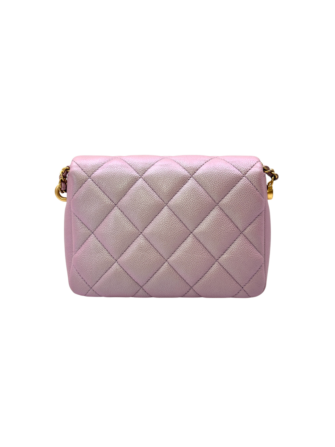Chanel Mini Rectangular Flap Iridescent Pink Caviar GHW