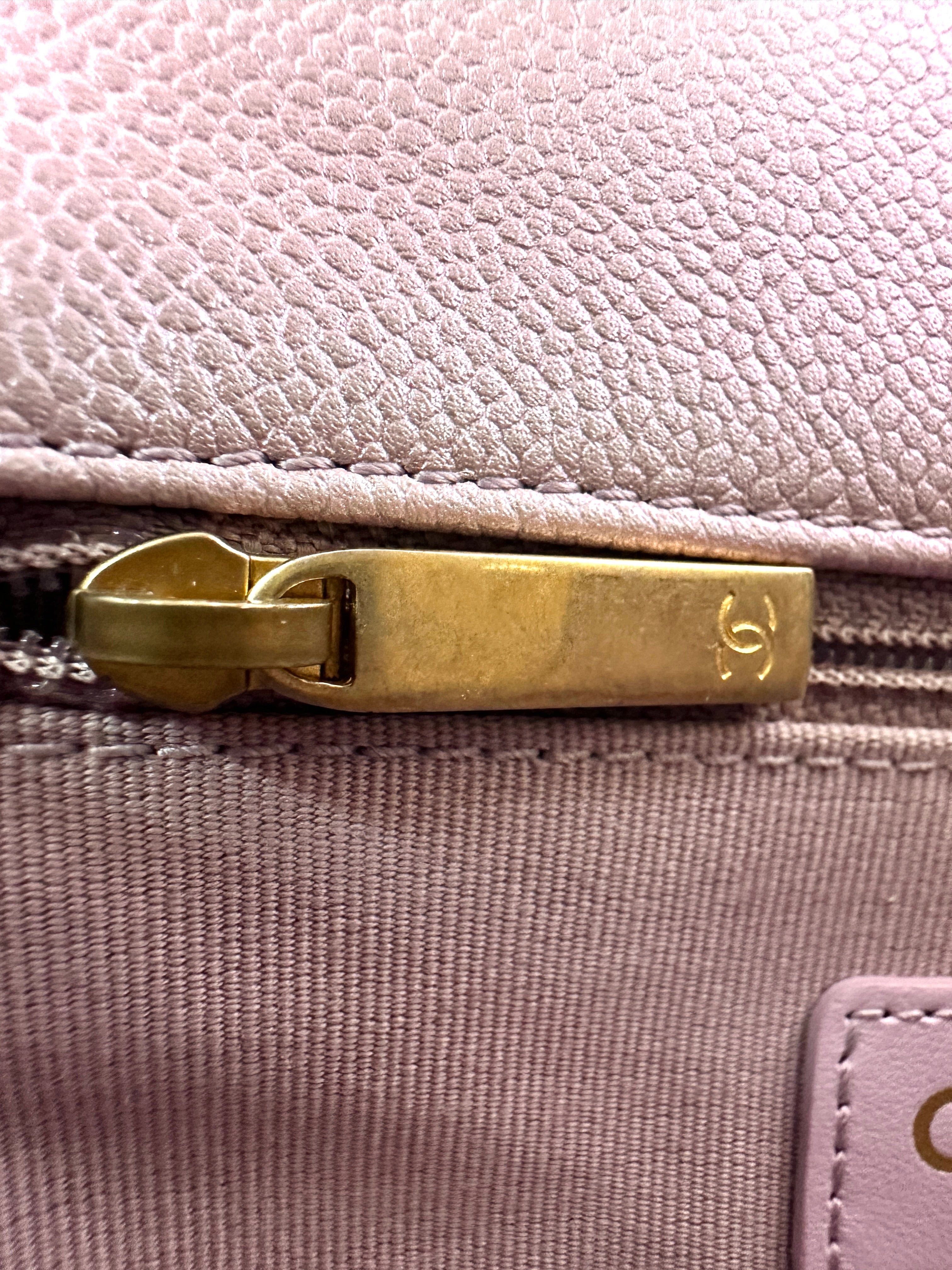 Chanel Mini Rectangular Flap Iridescent Pink Caviar GHW