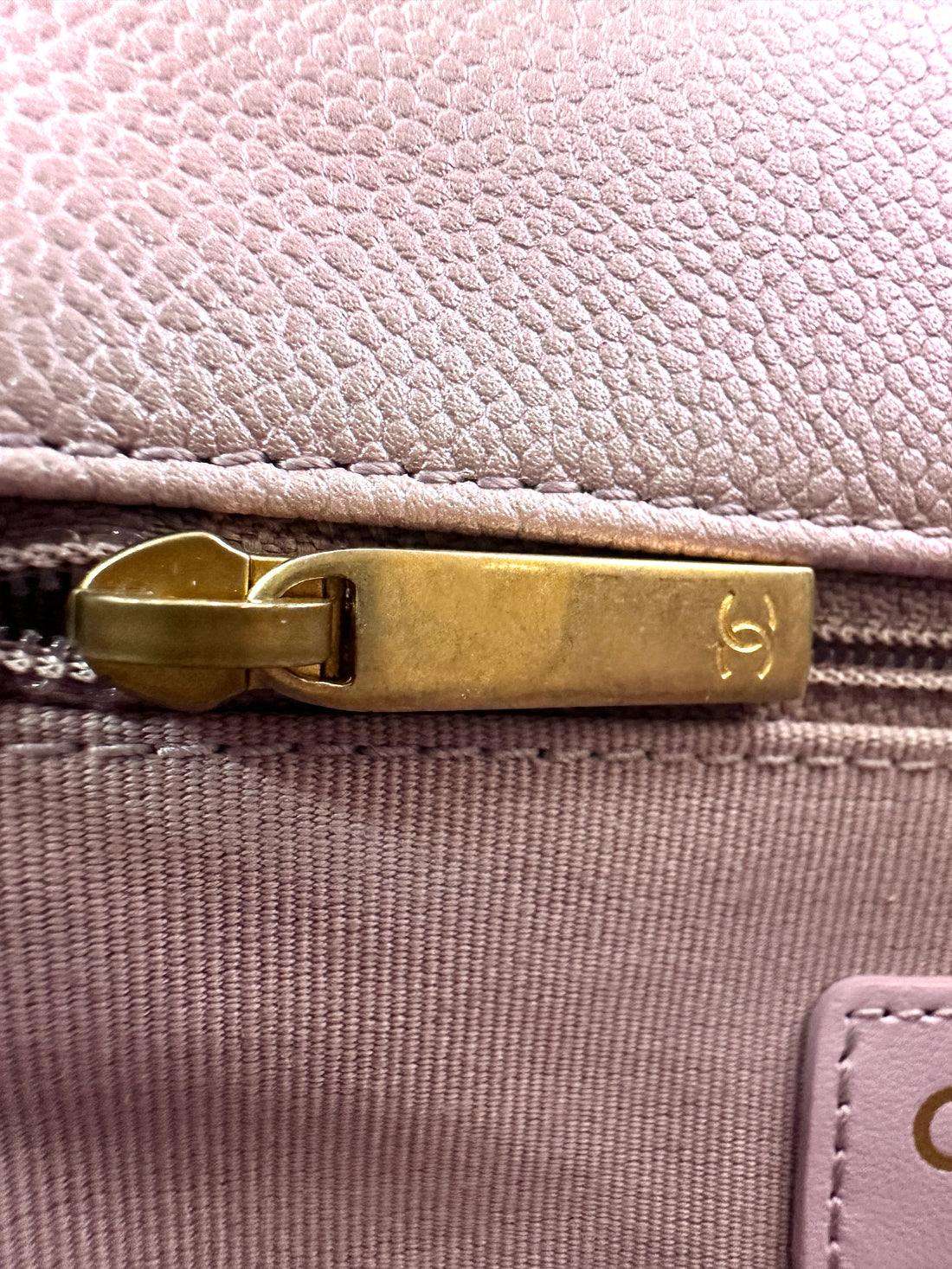 Chanel Mini Rectangular Flap Iridescent Pink Caviar GHW