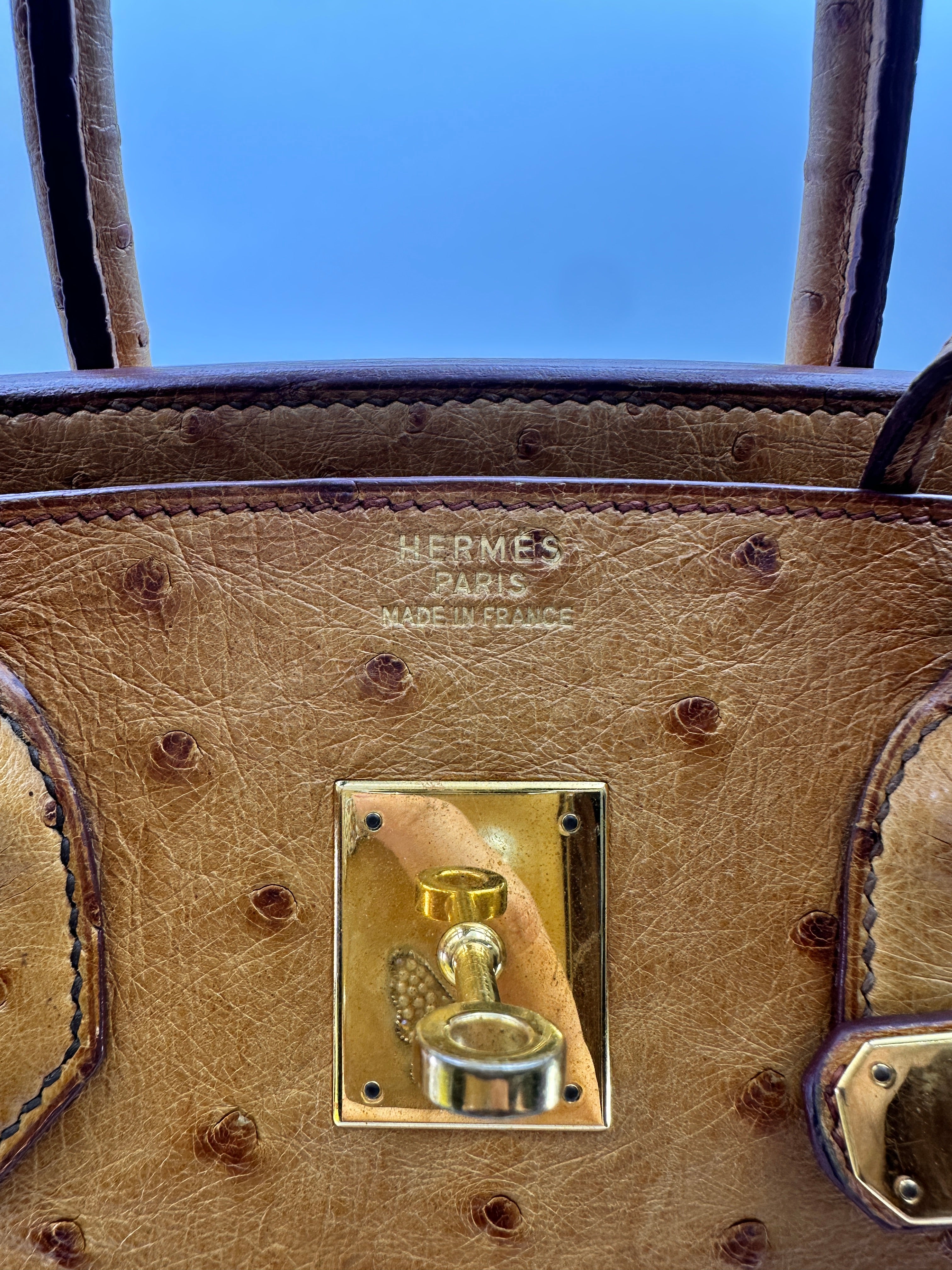 Hermès Birkin 35 Marron Fonce Ostrich GHW
