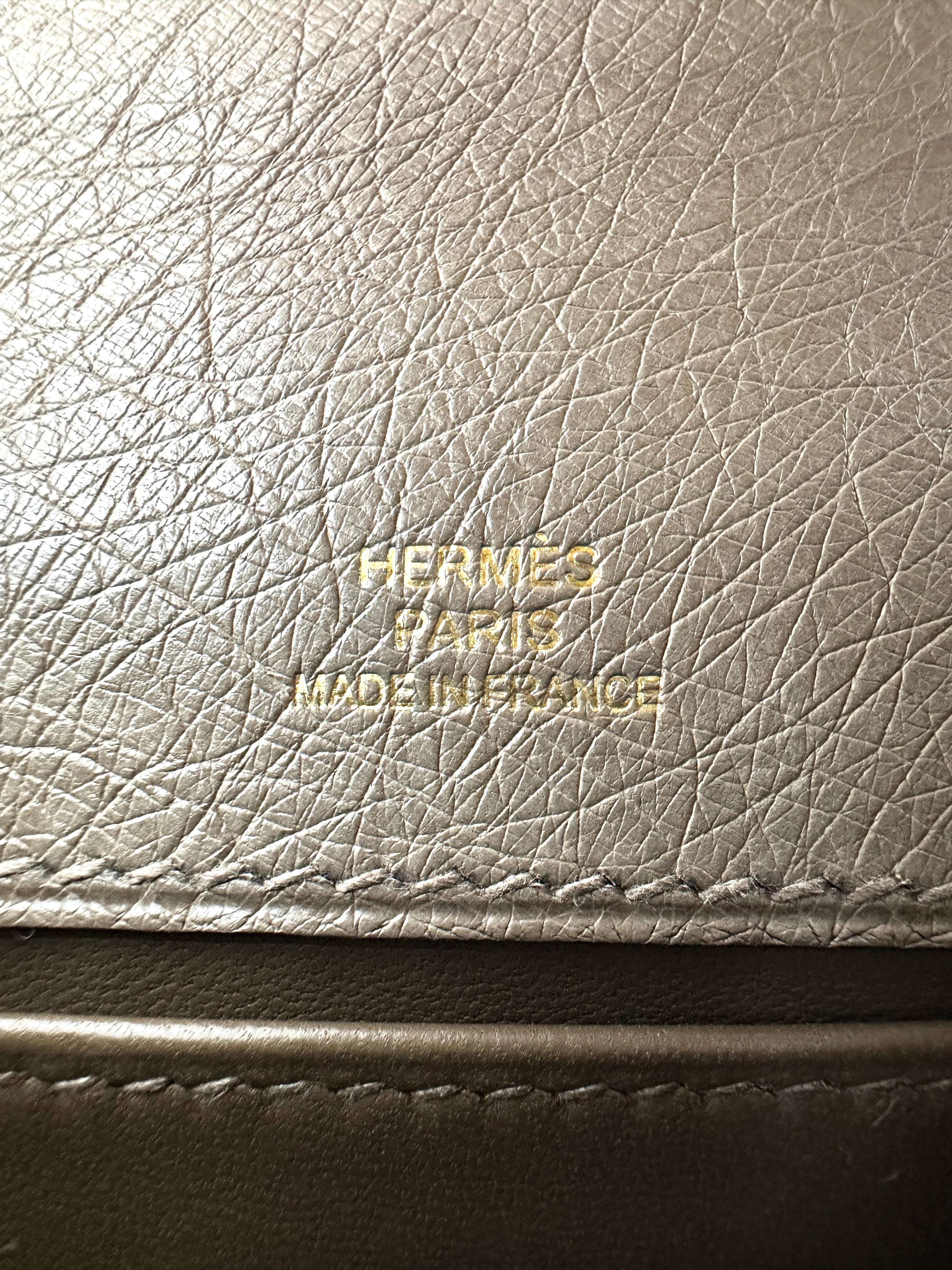 Hermès Kelly Pochette Gris Tourterelle Ostrich GHW