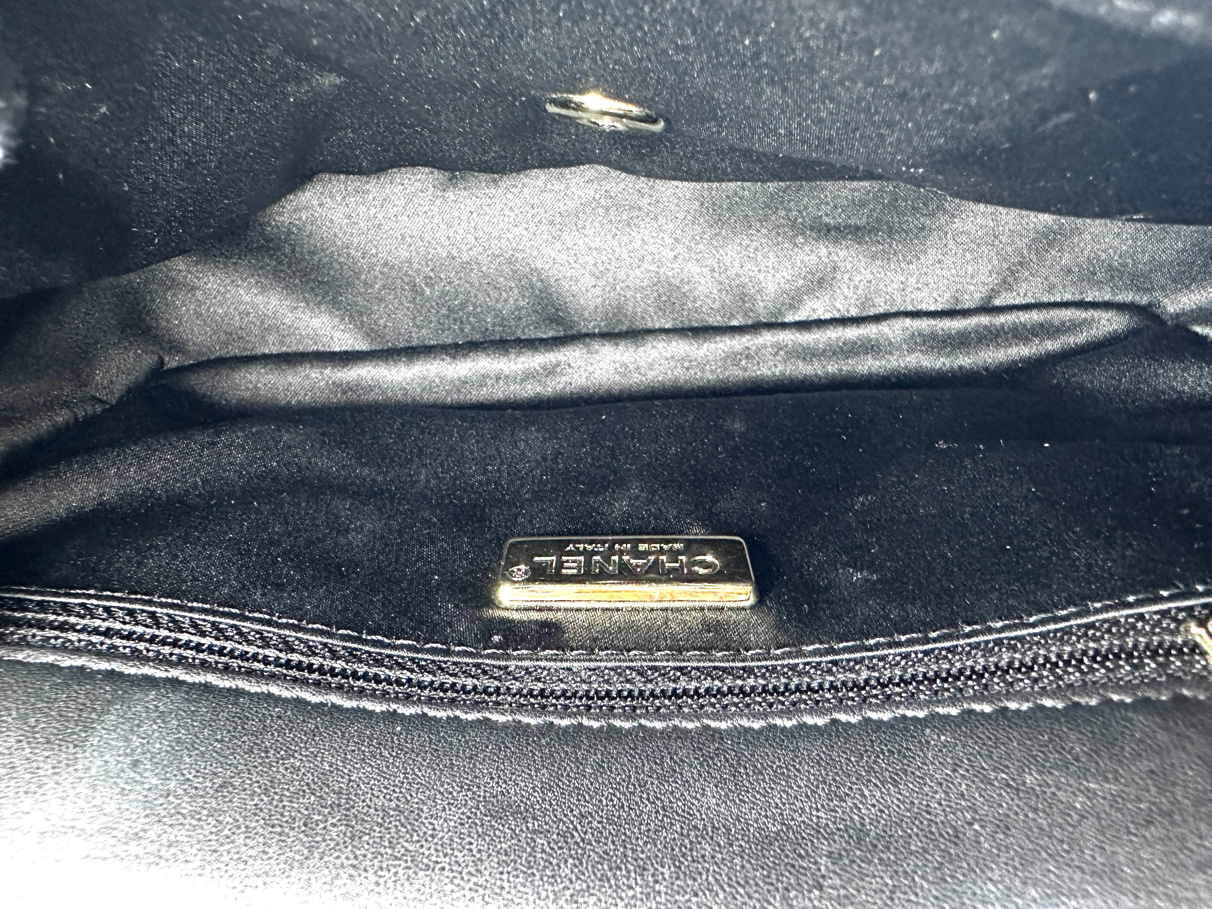Chanel Classic Flap Medium Black & Gold Striped Sequins GHW
