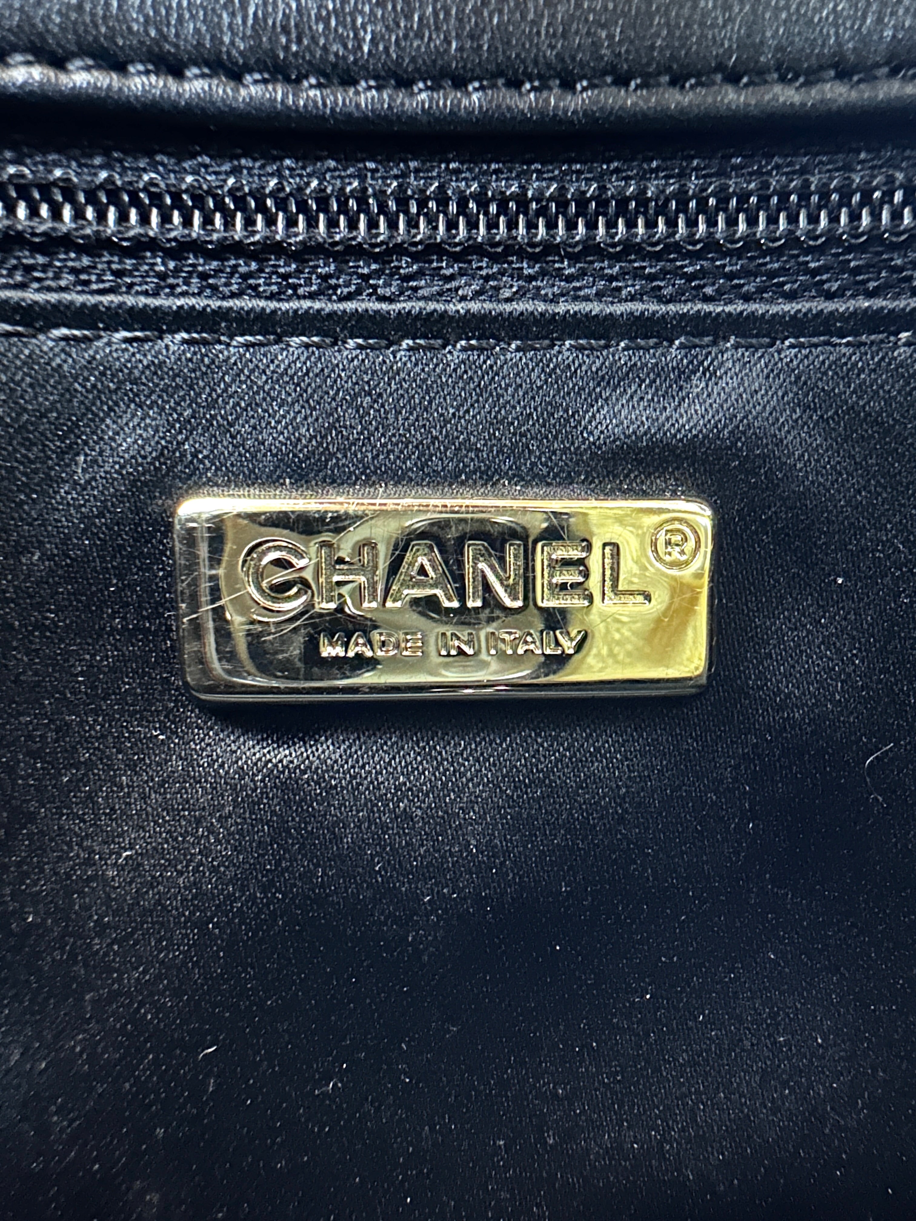 Chanel Classic Flap Medium Black & Gold Striped Sequins GHW