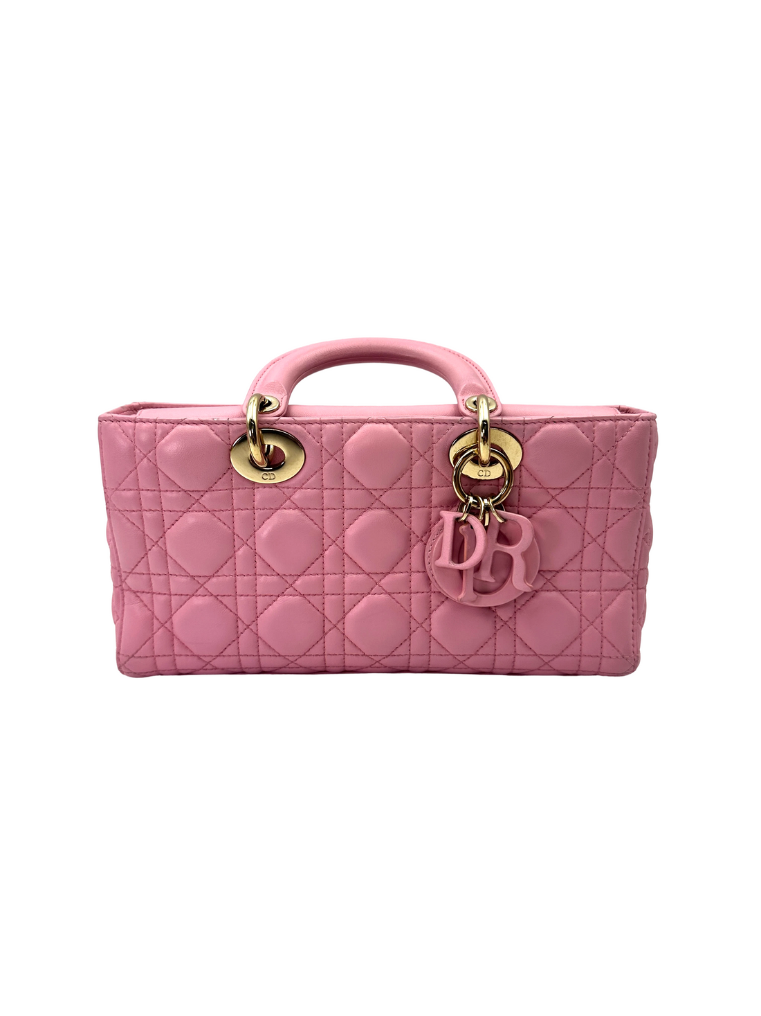 Christian Dior Lady D-Joy Medium Cannage Lambskin Pink GHW