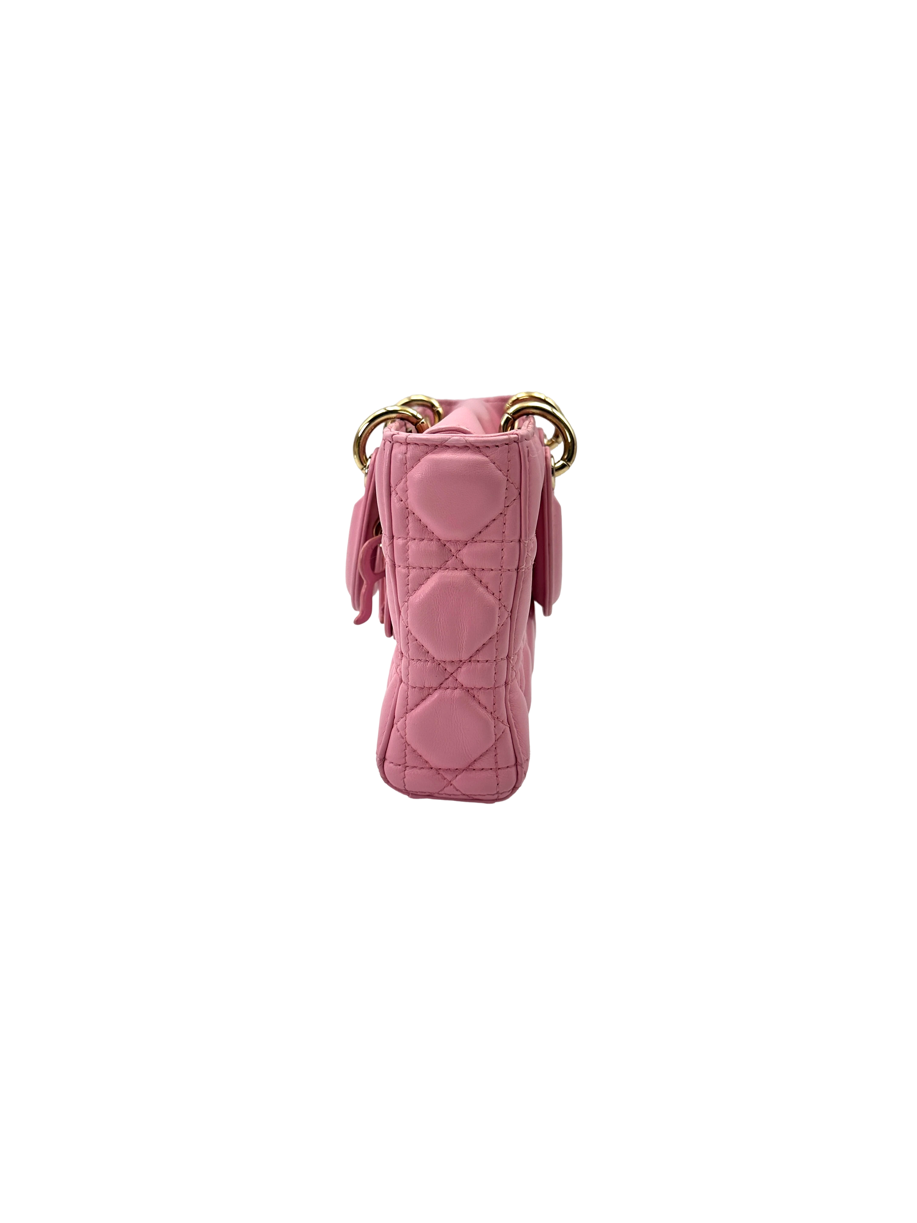 Christian Dior Lady D-Joy Medium Cannage Lambskin Pink GHW