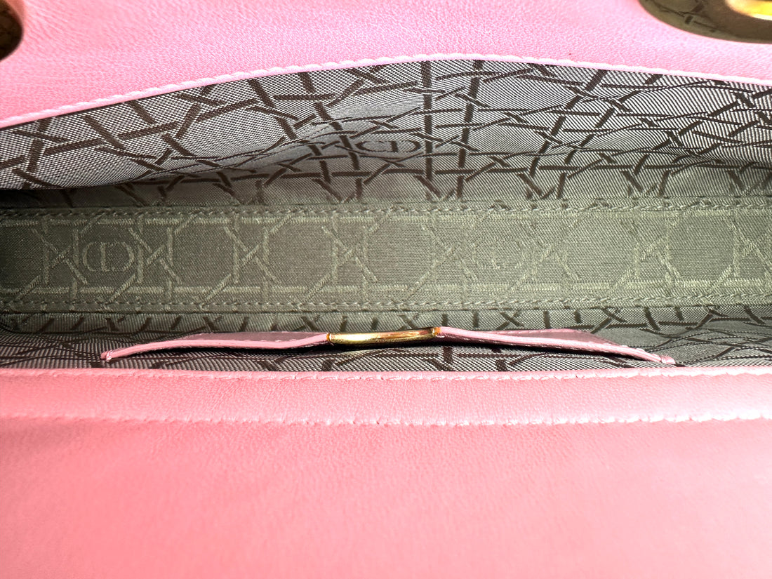 Christian Dior Lady D-Joy Medium Cannage Lambskin Pink GHW
