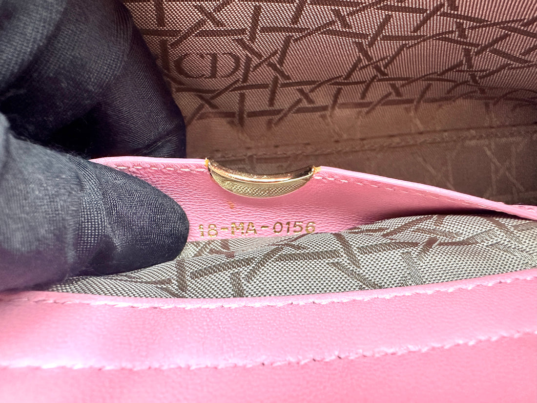 Christian Dior Lady D-Joy Medium Cannage Lambskin Pink GHW