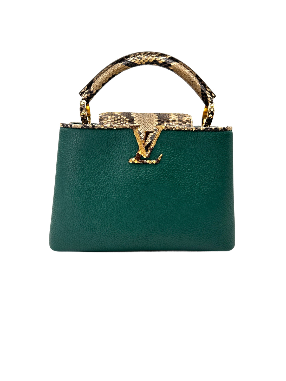 Louis Vuitton Capucines BB Emerald Green Leather Python GHW