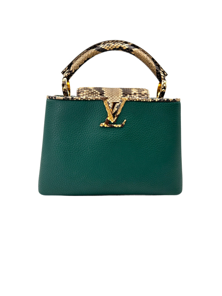 Louis Vuitton Capucines BB Emerald Green Leather Python GHW