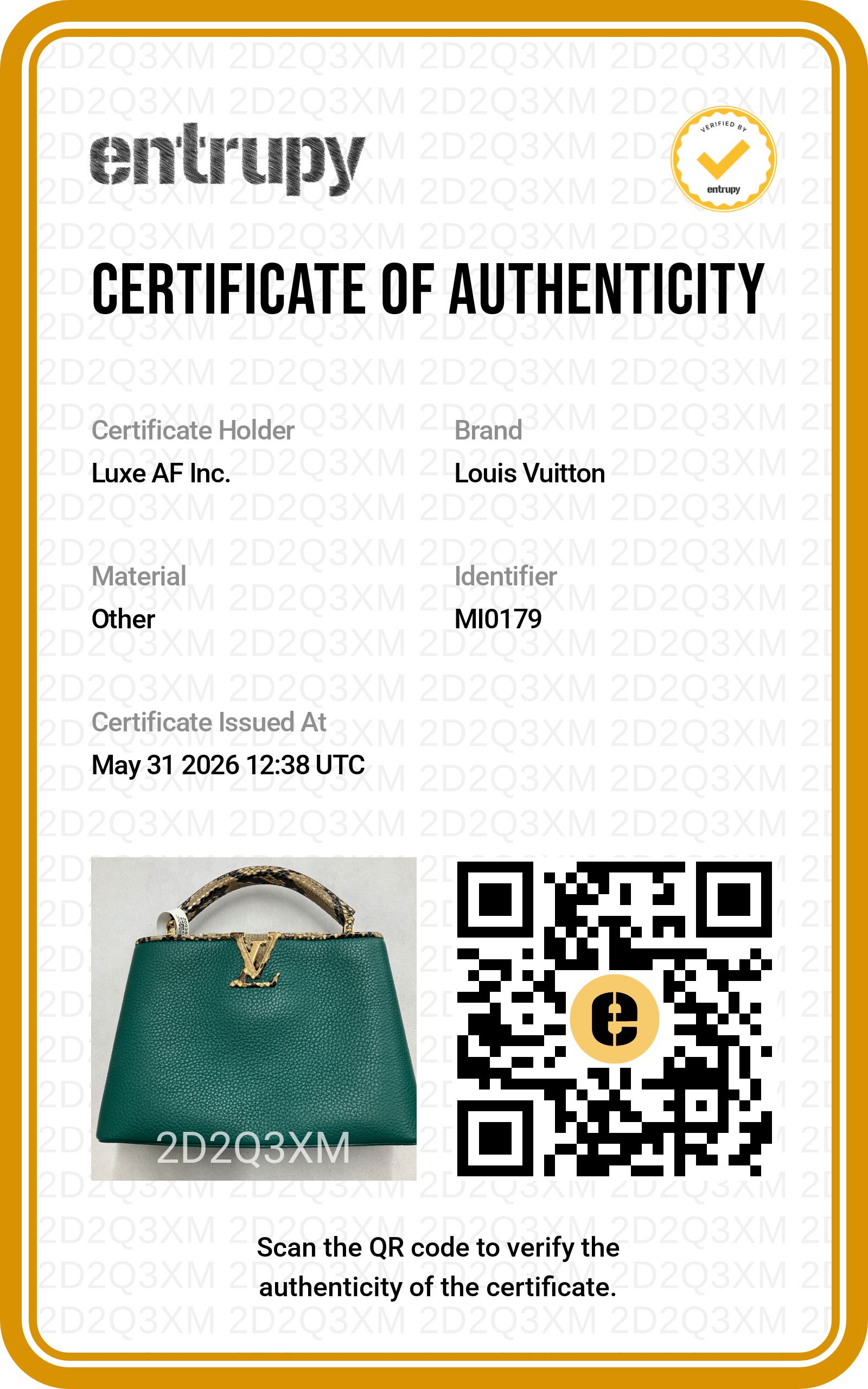 Louis Vuitton Capucines BB Emerald Green Leather Python GHW